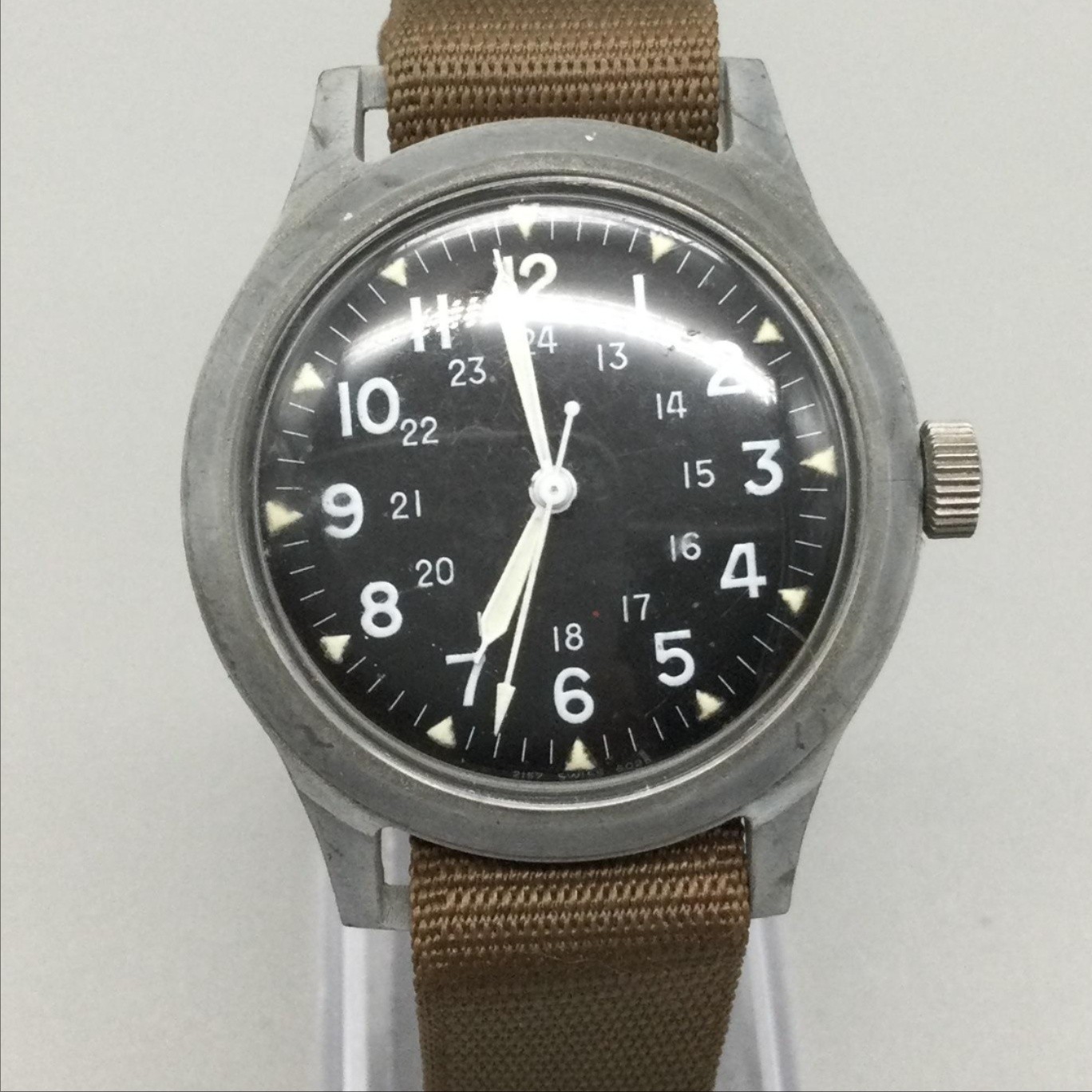 Vintage Benrus MIL-W-46374 Mens Watch 35mm Field Black NOT RUNNING FOR PARTS