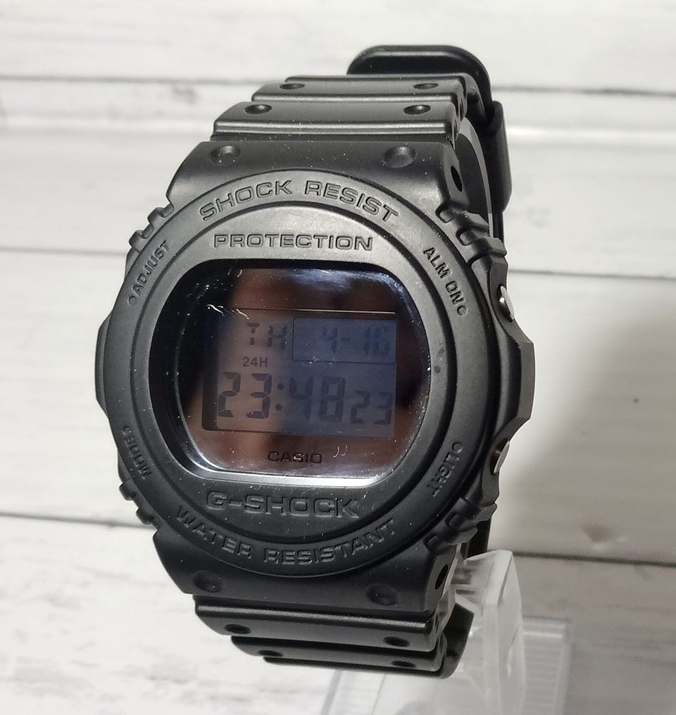 Round Mirror Face Matte Black G SHOCK Working Condition Good