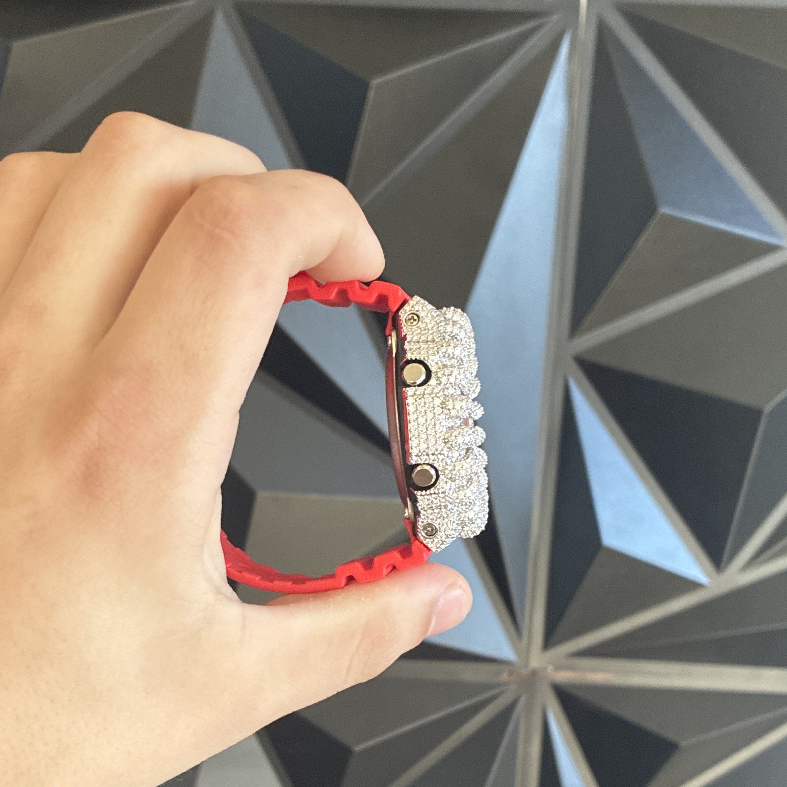 *ICED OUT* Casio G-SHOCK Analog/Digital Quartz Red Resin Bezel Box Papers