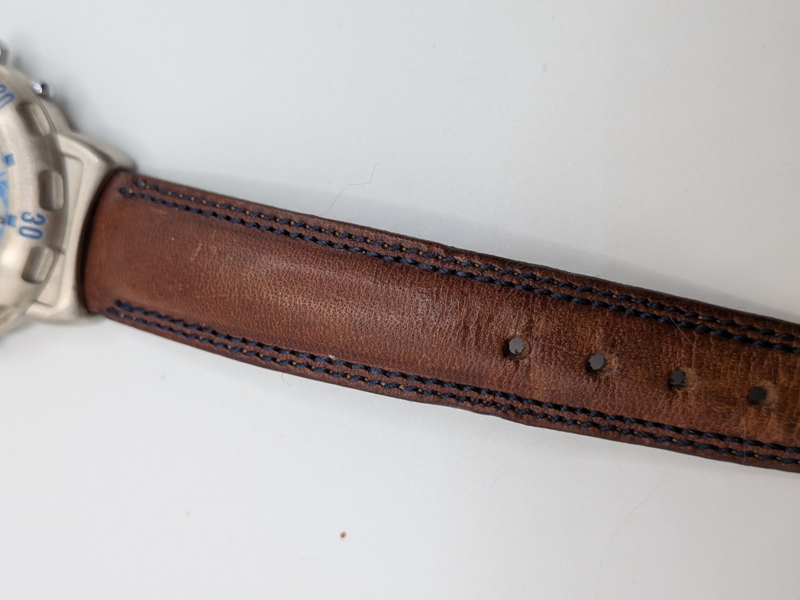 Classic Blue SECTOR Adventure Swiss Made Wrist Watch With Brown Leather Band