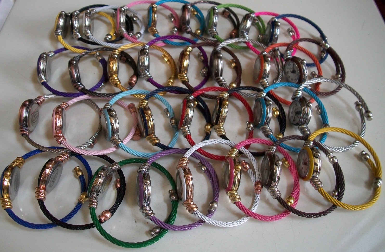 Assorted Color Number Dial Cable Band Ladies Girl’s Bangle Cuff Fashion Watch