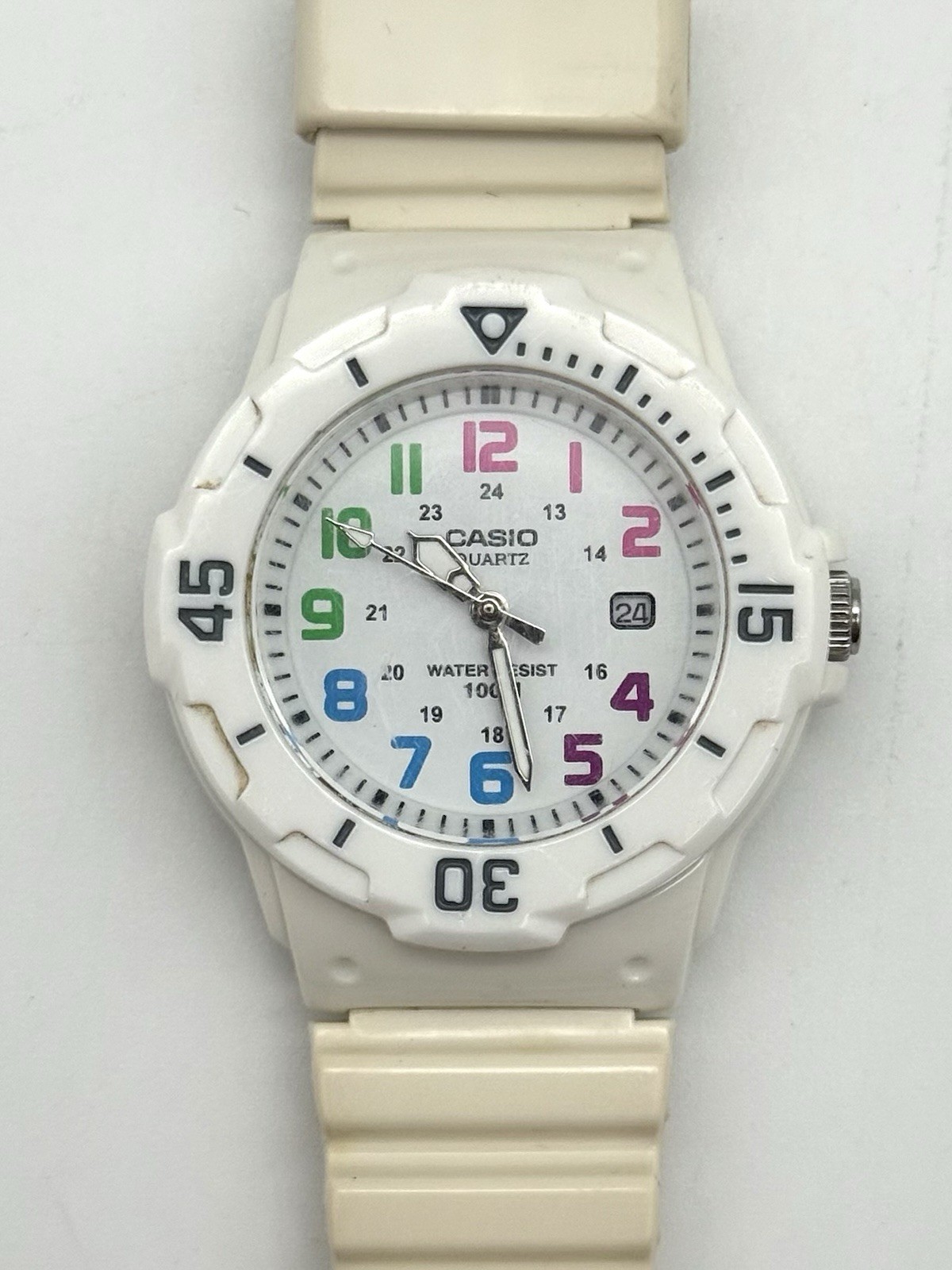 Casio LRW-200H White Multicolor Dial Analog Quartz Watch Water Resist Women’s