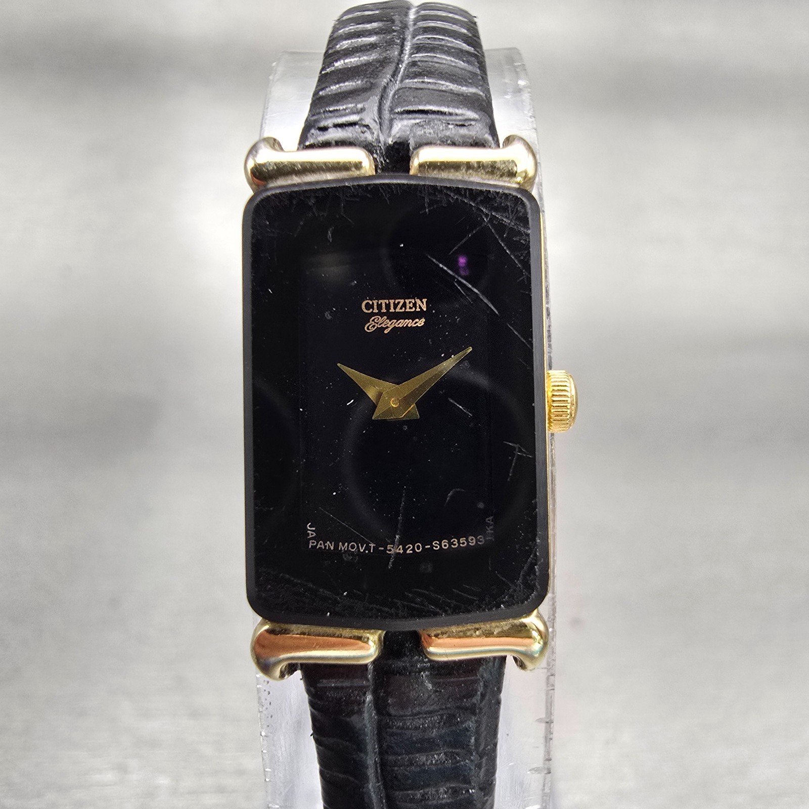 Citizen Elegance Watch Women 13mm Black Dial Gold Tone 5420-S21966 New Battery