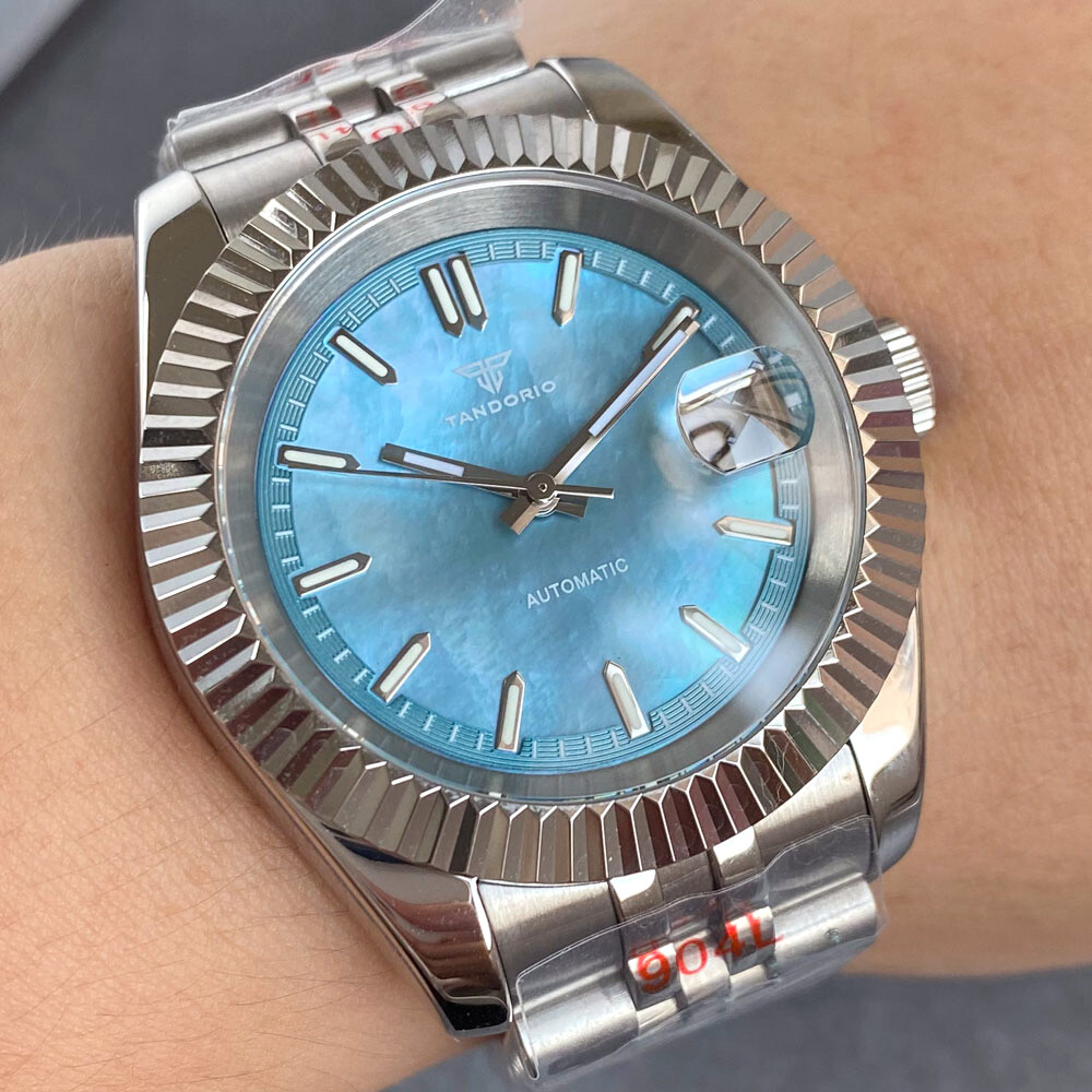 Tandorio 39mm Blue Lume Dial Sapphire 20ATM Waterproof NH35A Automatic Men Watch