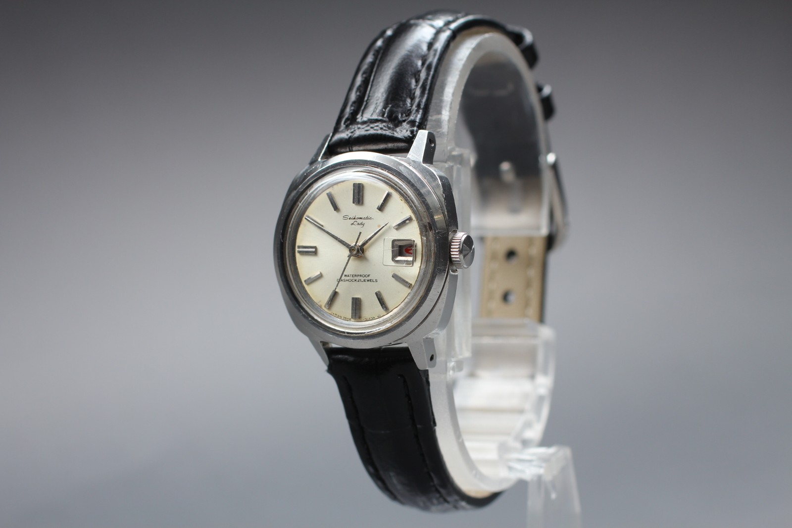 Vintage [Exc+5] Seiko Lady 2505-7030 Silver Date 24mm Manual Wind Ladies Watch