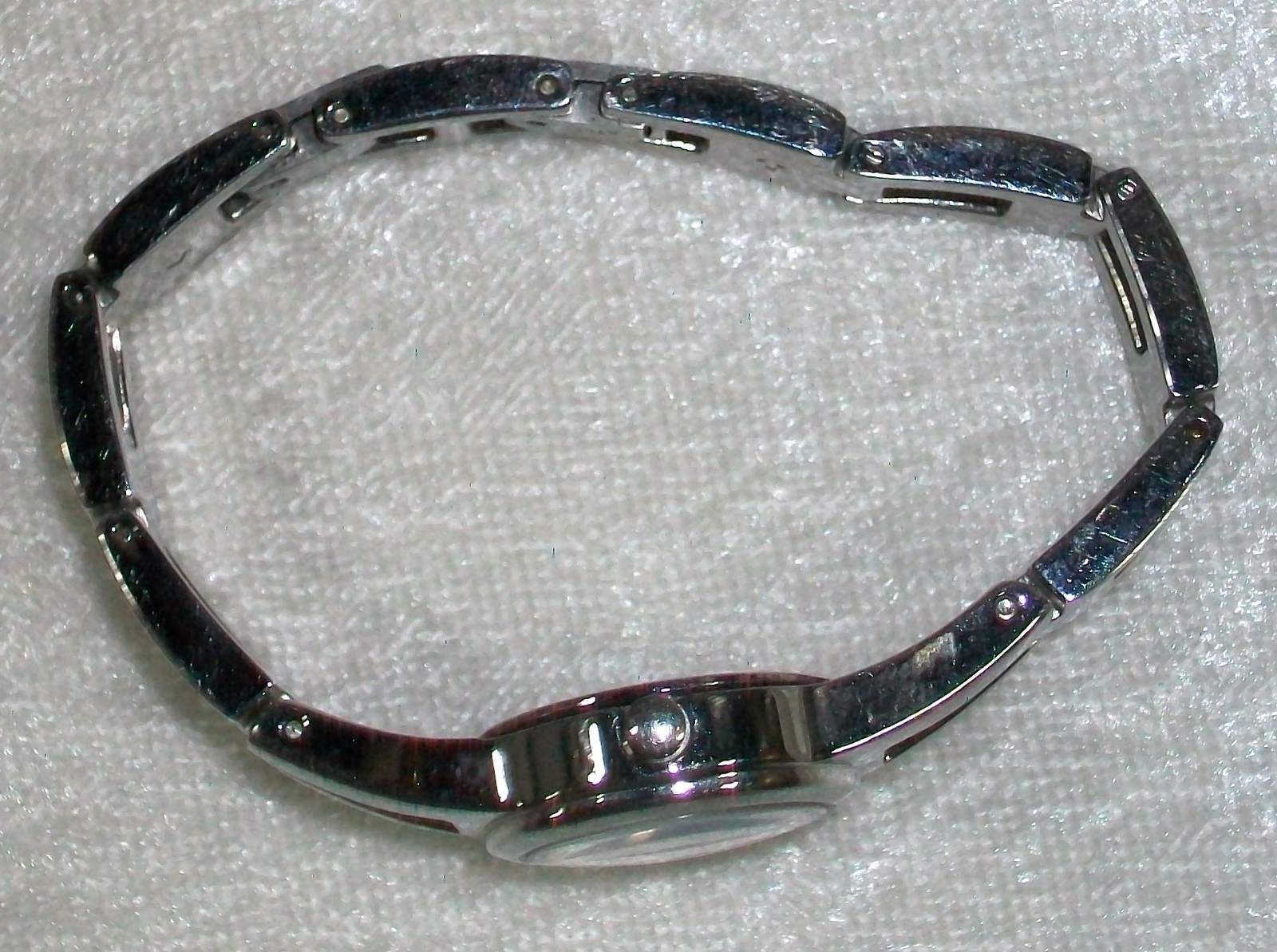 Vintage Fossil F2 Stainless Steel Lavender Purple Bracelet Wristwatch ES-9379