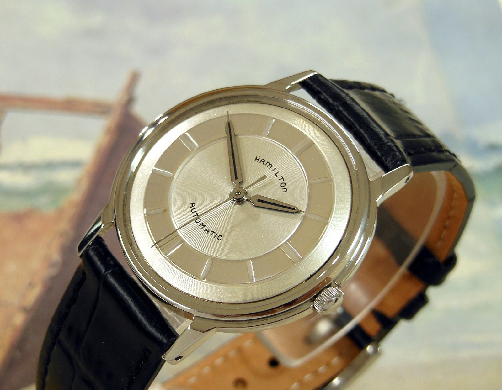 1950’s Vintage HAMILTON Automatic MICRO-ROTOR , Stunning SILVER Dial, Serviced