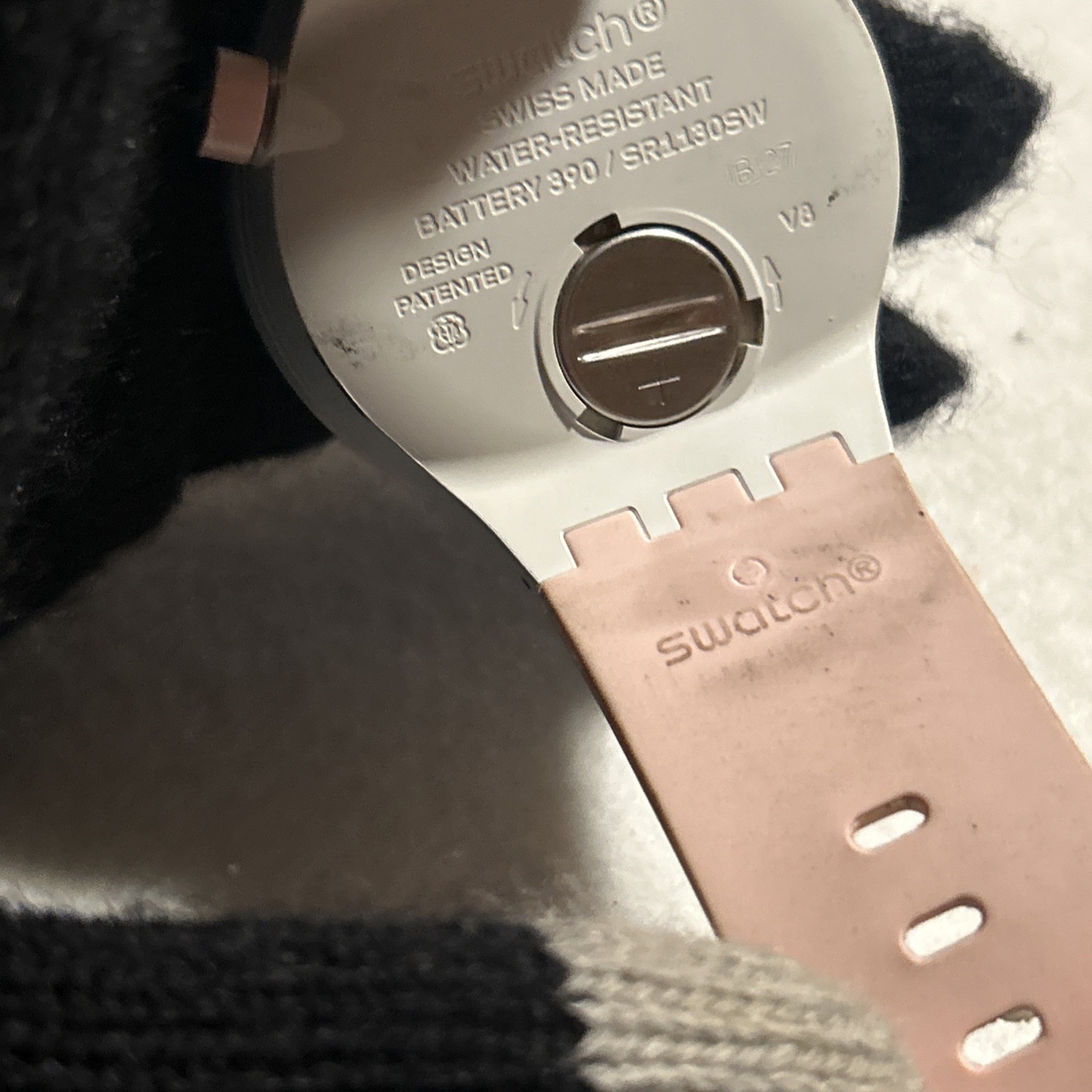 SWATCH BIG BOLD BIOCERAMIC Watch SWISS Analog Pink Navy Strap Dameged