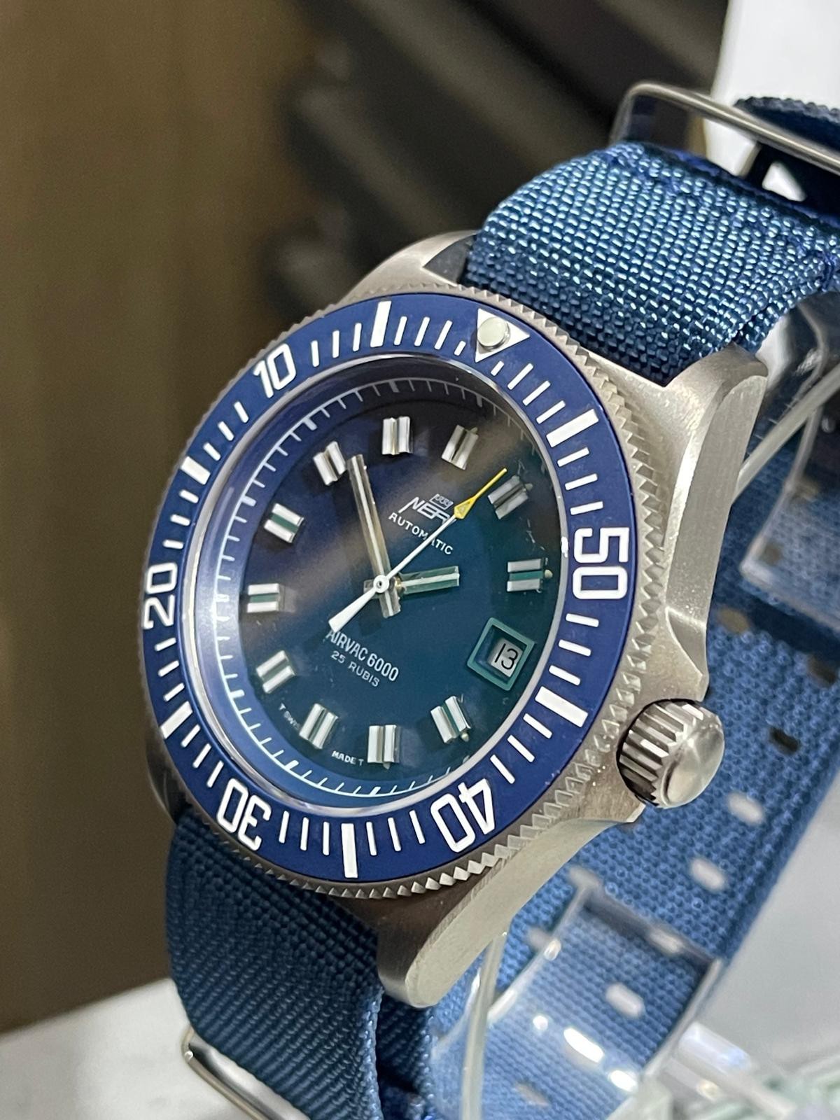 BLACK AIRVAC6000 Diver 200M TITANIUM Automatic Swiss Made SW200 – SELF-PRODUCED