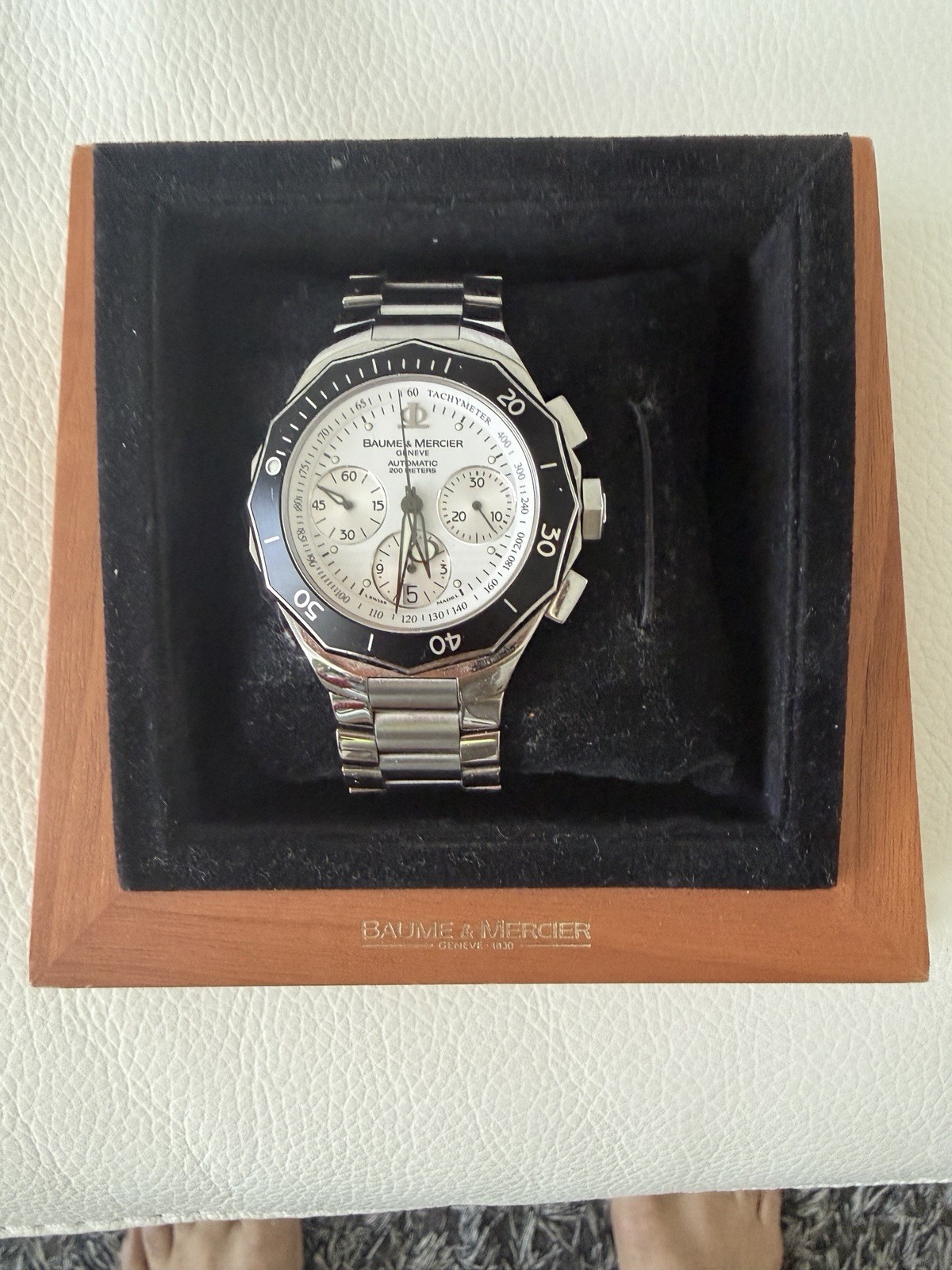Baume & Mercier Riviera Auto Chronograph 40mm White Dial 200m SS Bracelet