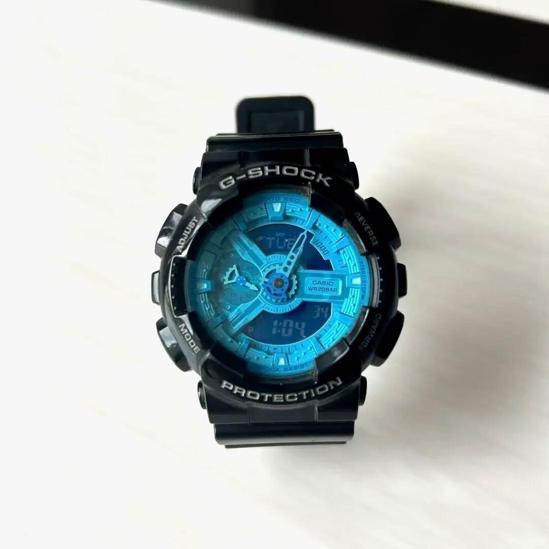 Casio G Shock Analog Digital Black Blue Quartz Mens Wristwatch Battery New
