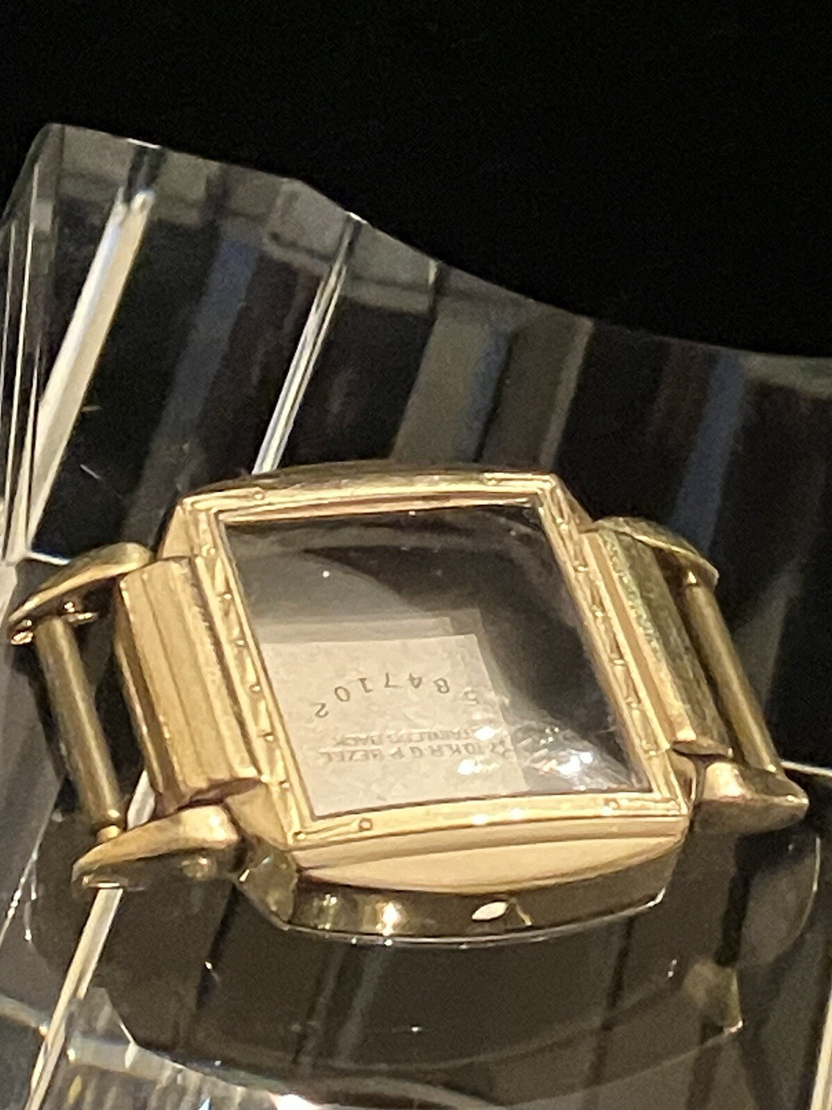 VINTAGE STAR WATCH CO. SQUARE CASE, LUGS, CRYSTAL & BACKING NOS-37MM, 10K RGP