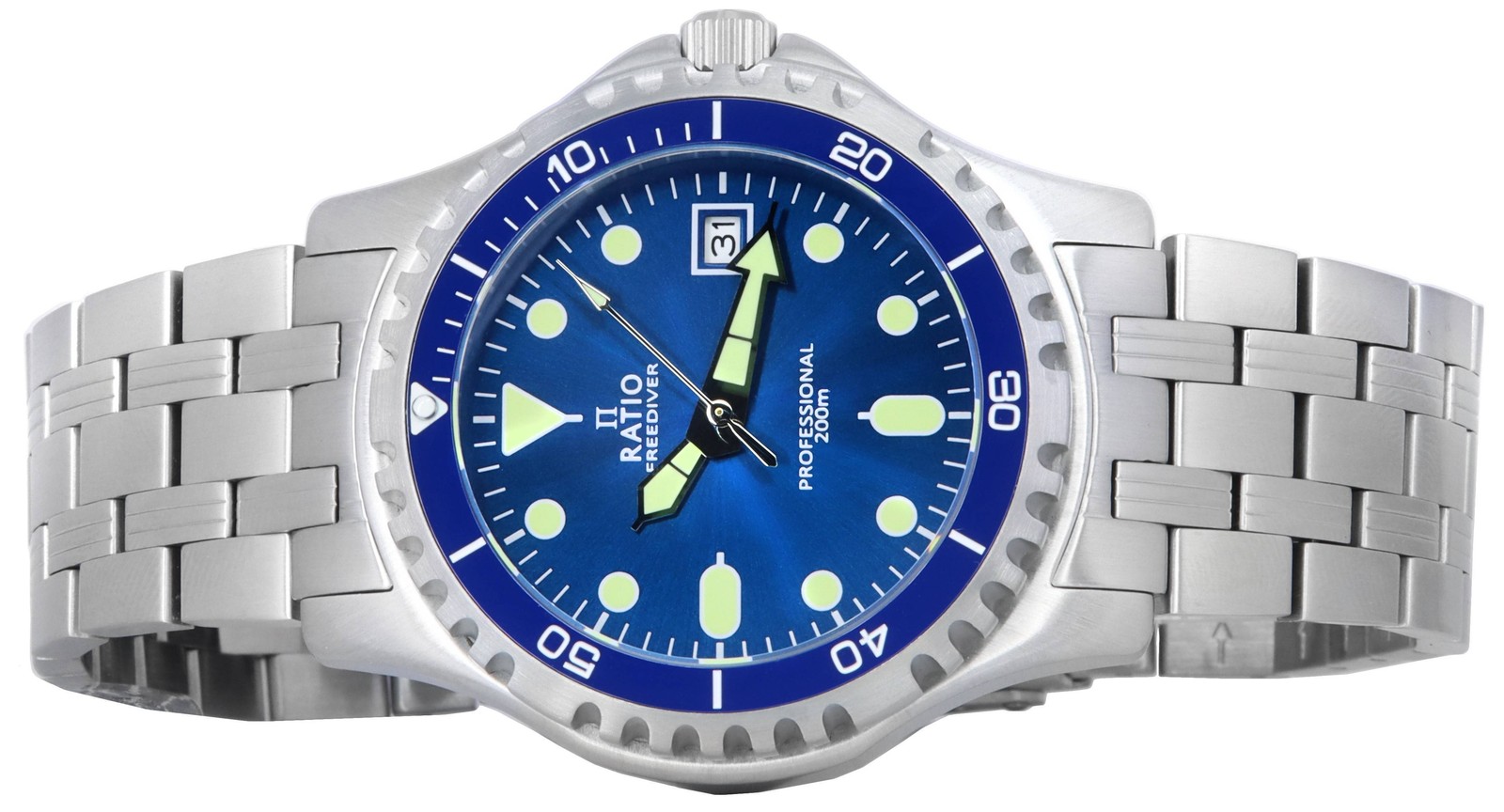 Ratio FreeDiver Professional Sapphire Blue Sunray Quartz RTF007 200M Men’s Watch