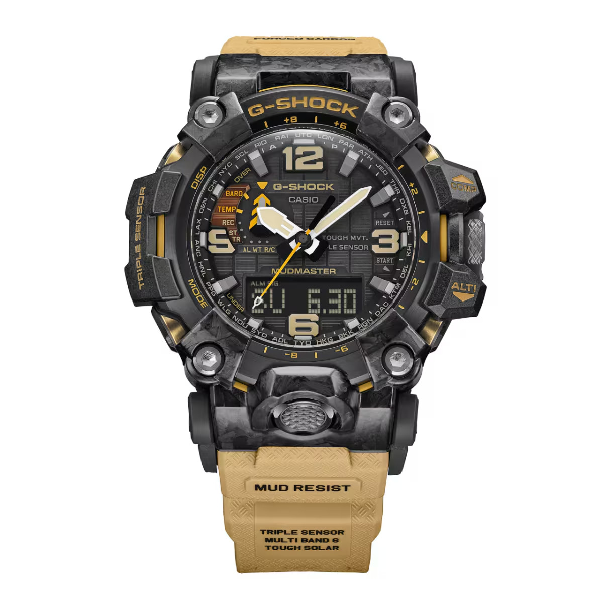 Casio G-SHOCKGWG-2000-1A5 Mudmaster Men’s Carbon Tough Solar Triple Sensor Watch