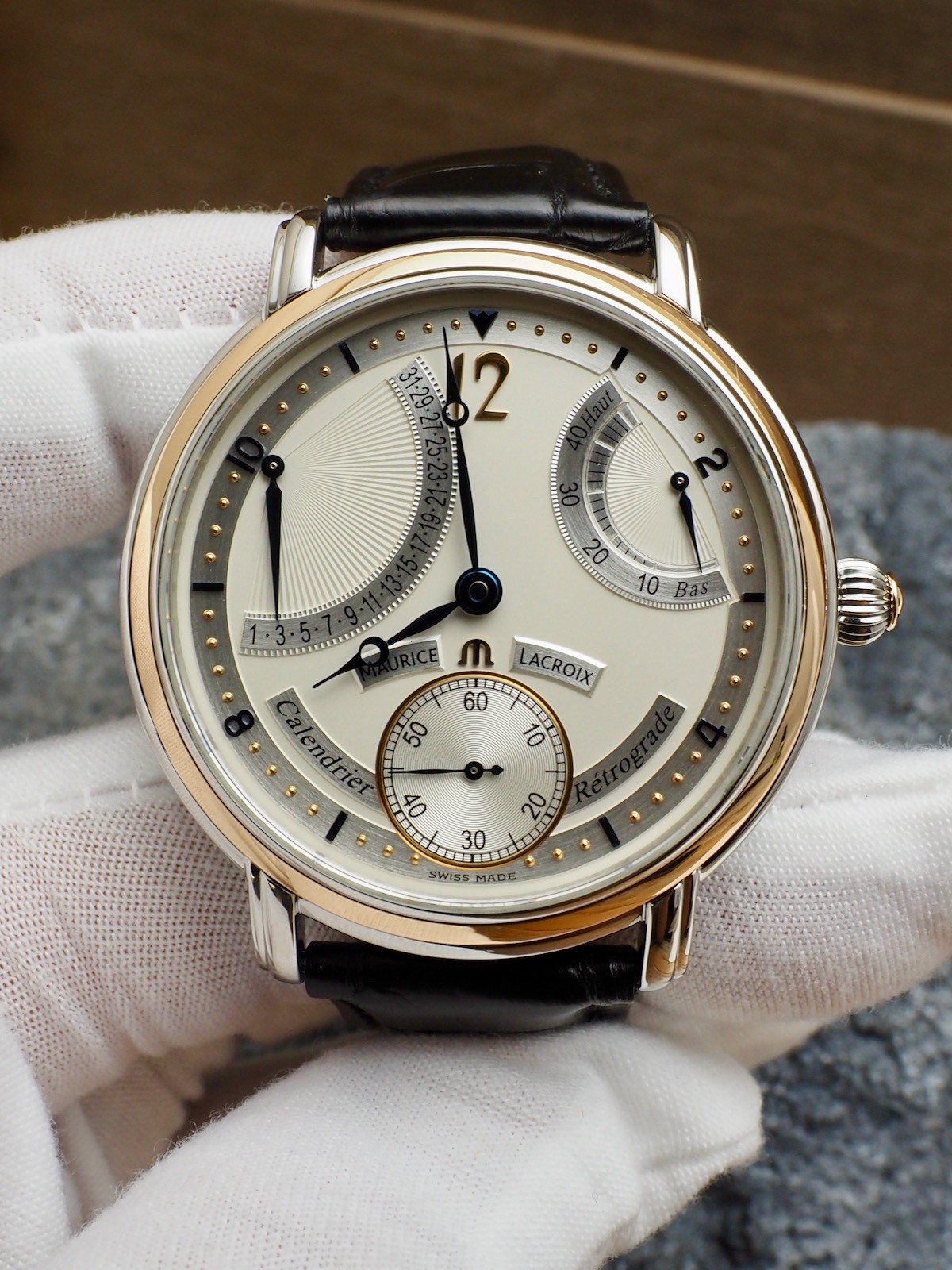 Maurice LaCroix Masterpiece Retrograde two tone 95% LNIB MP6198 RARE Calendrier