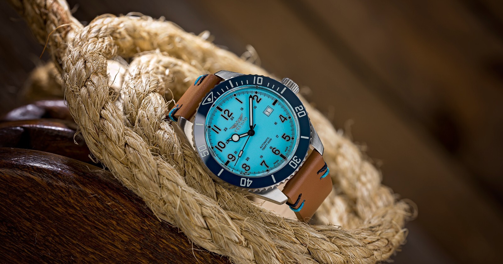 Tresod Ocean Master SWISS MADE SW200 Automatic Blue Dial Ceramic Bezel SS Watch