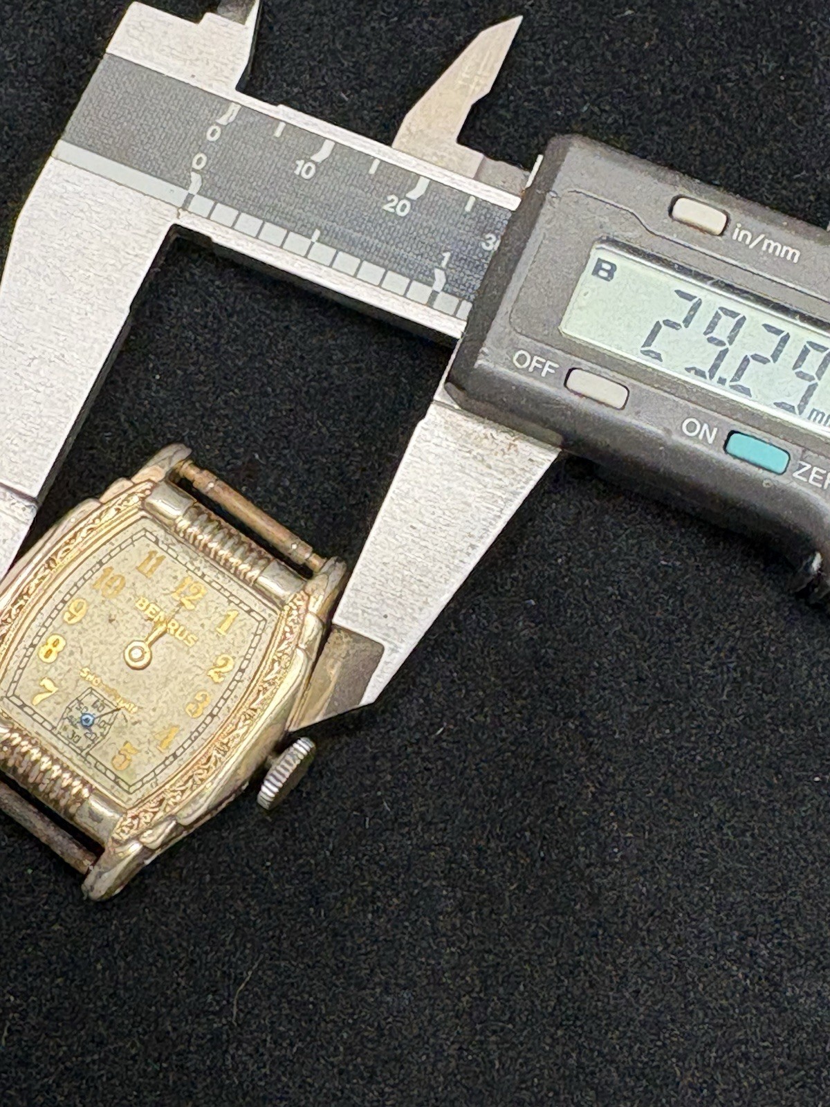 Vintage Benrus Tank Style 7j G.F. Mechanical Watch Needs Crystal/Minute Hand M10