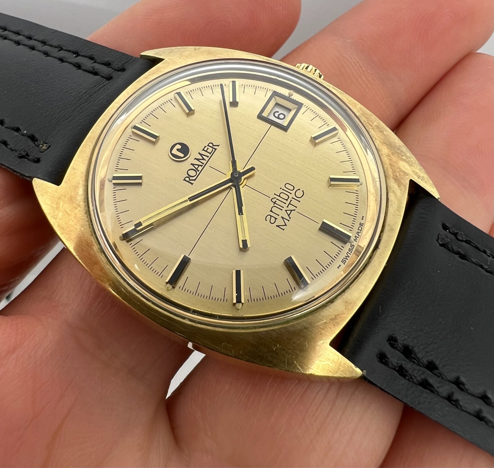 VINTAGE ROAMER ANFIBIO MATIC AUTOMATIC GOLD PLATED MENS WATCH
