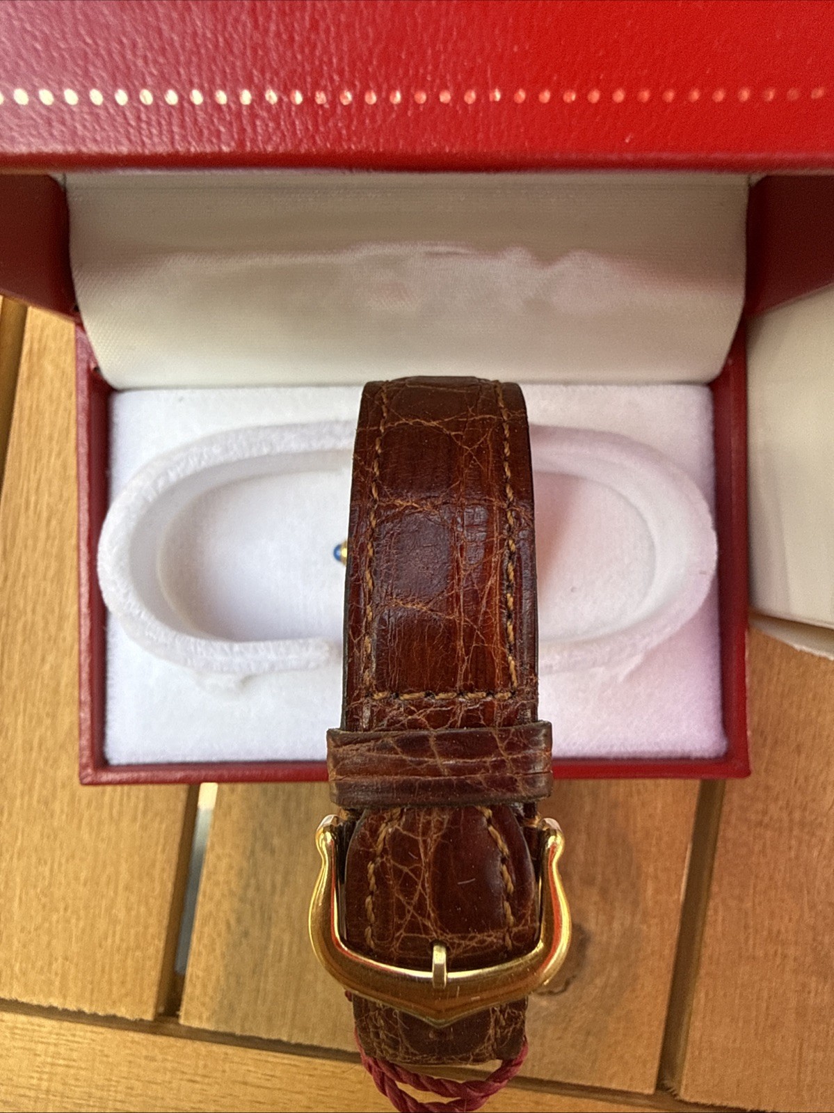 Vintage Must de Cartier Tank 5057001 Vermeil SM Quartz Womens Watch Box Inserts