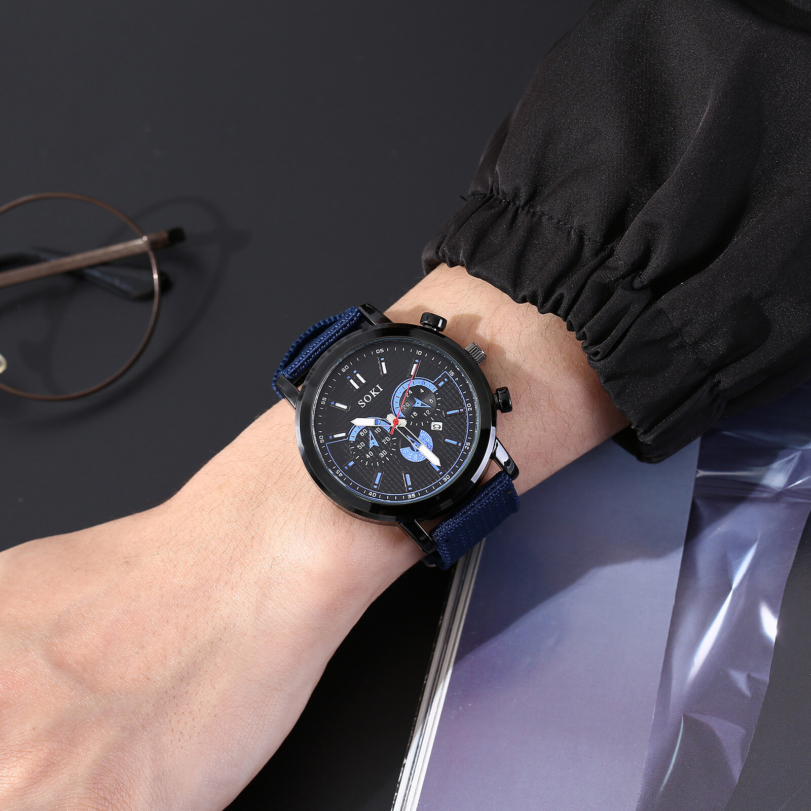 Mens Army Sports Wristwatch Round Simple Nylon Band Tactical Analog Quartz Watch