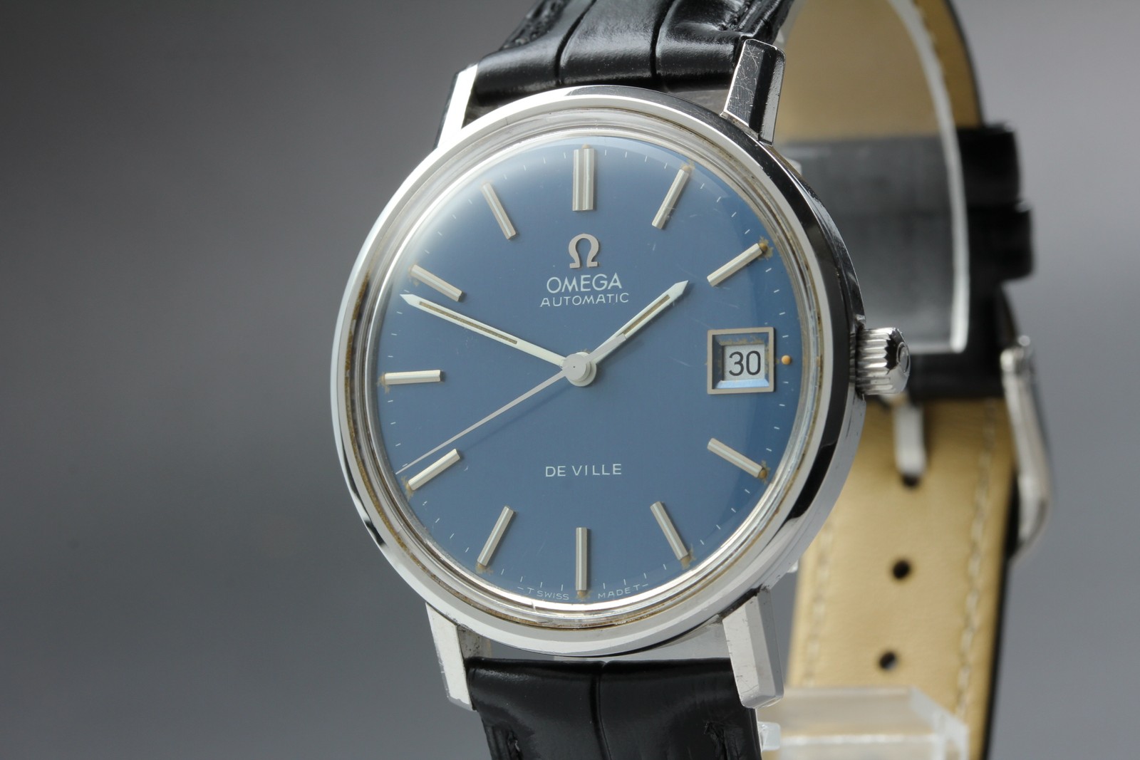 [N MINT] OMEGA De Ville TOOL 106 Automatic Navy Blue Dial Date Men’s From JAPAN