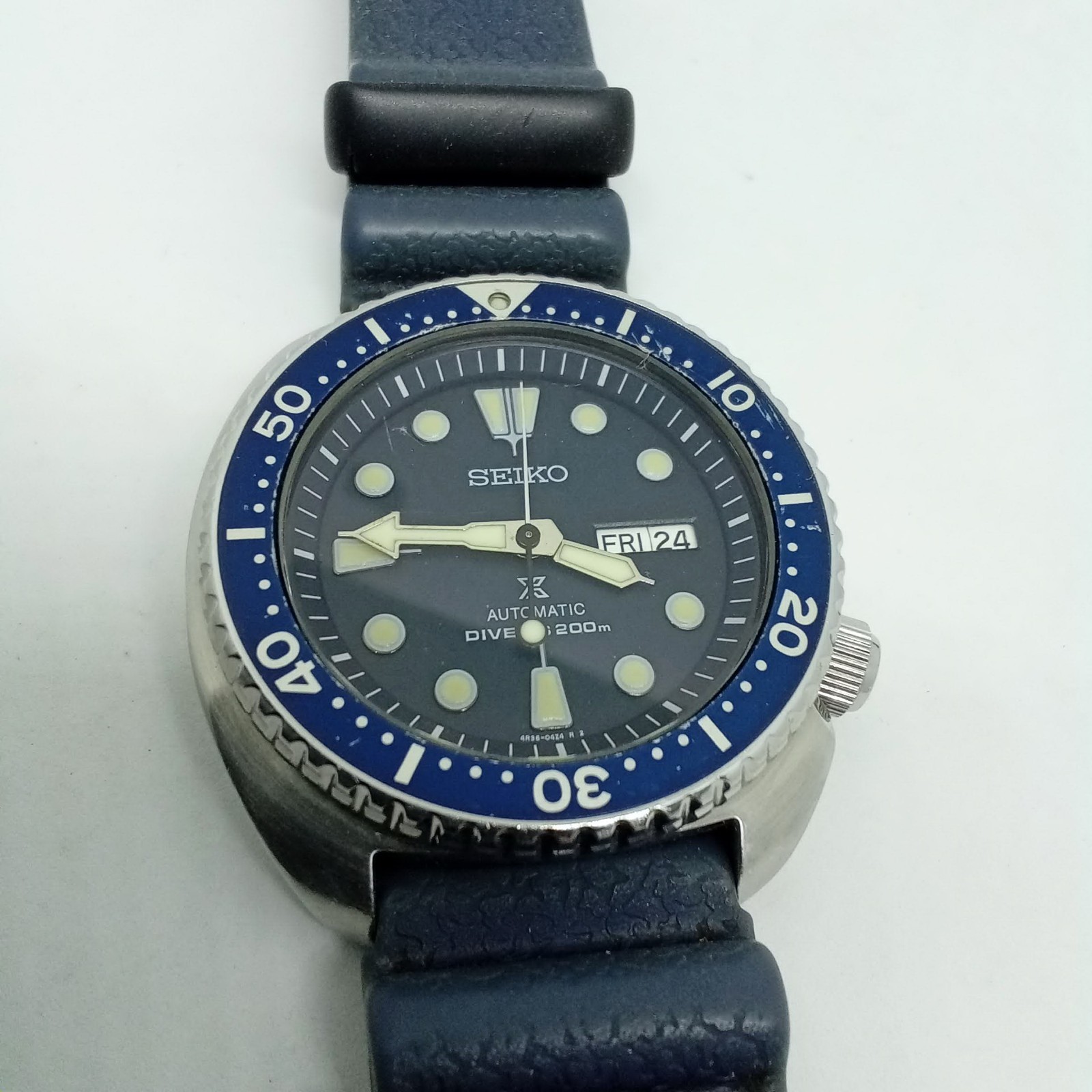 SEIKO Prospex Turtle Divers 200 M,4R36 Day-Date Mens Automatic Black/blue Watch