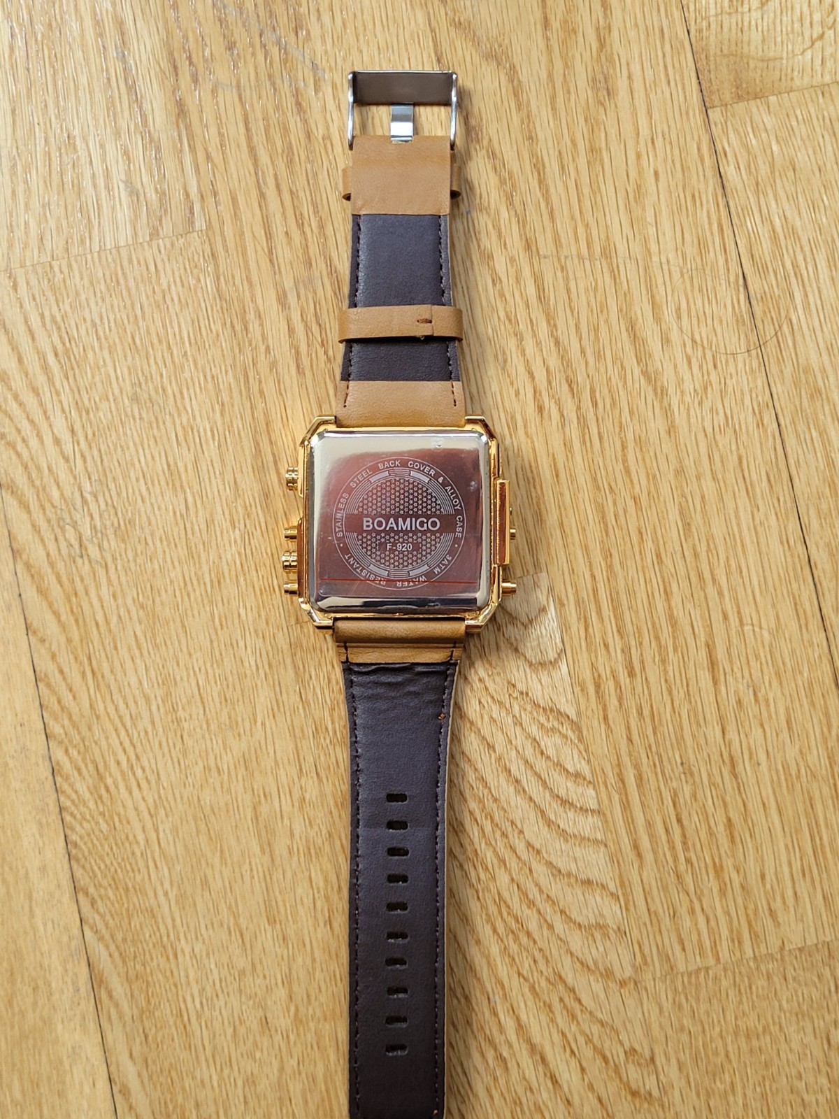 BOAMIGO Big Square Dial 3 TimeZone Stylish Watch For Men