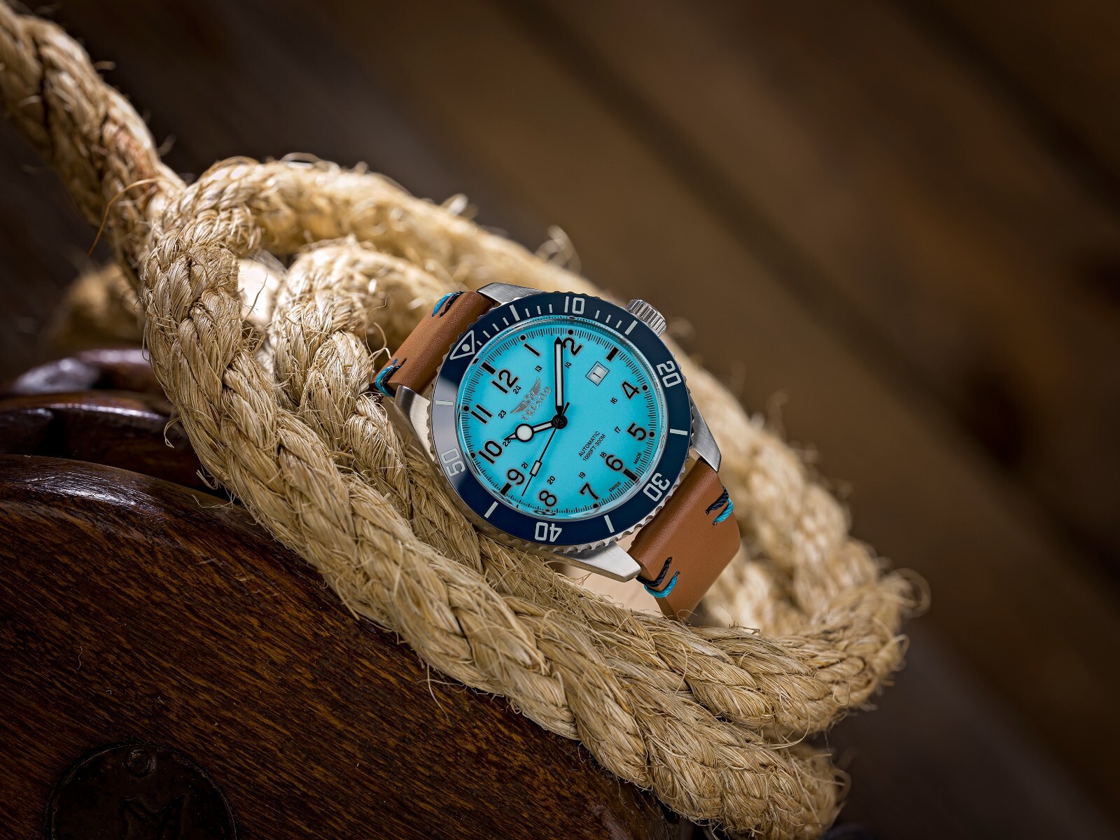 Tresod Ocean Master SWISS MADE SW200 Automatic Blue Dial Ceramic Bezel SS Watch