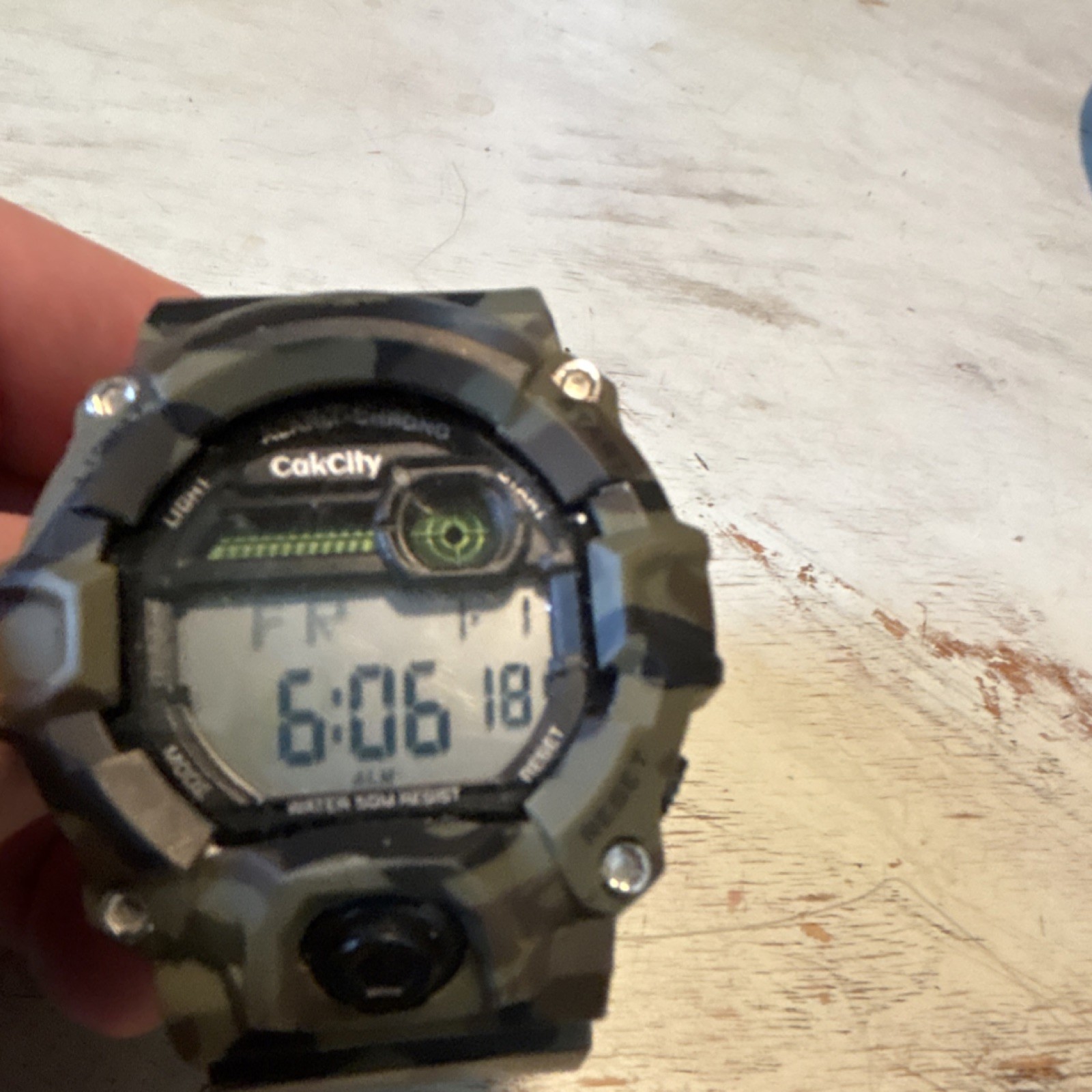 CakCity Camouflage Digital Quartz Sports Watch 50m Alarm Resin Strap