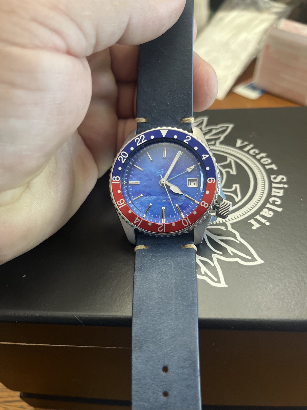 40 MMPepsi Watch GMT Automatic Ceramic Bezel, Sapphire Crystal Screw down Crown