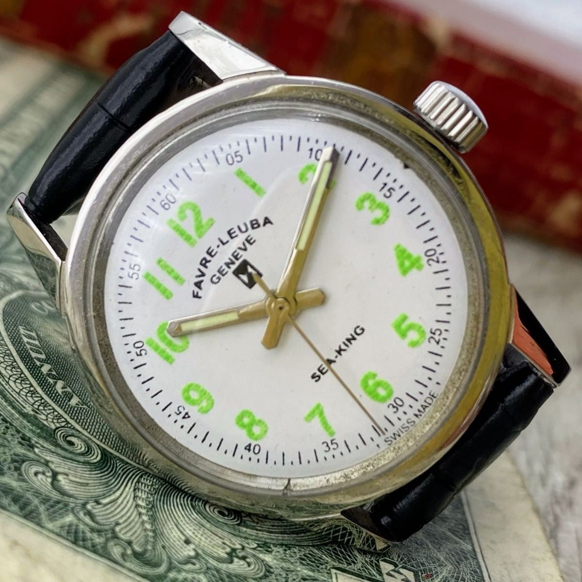 Favre-Leuba Sea King Manual Wind White Dial Vintage Men’s Watch Swiss Made