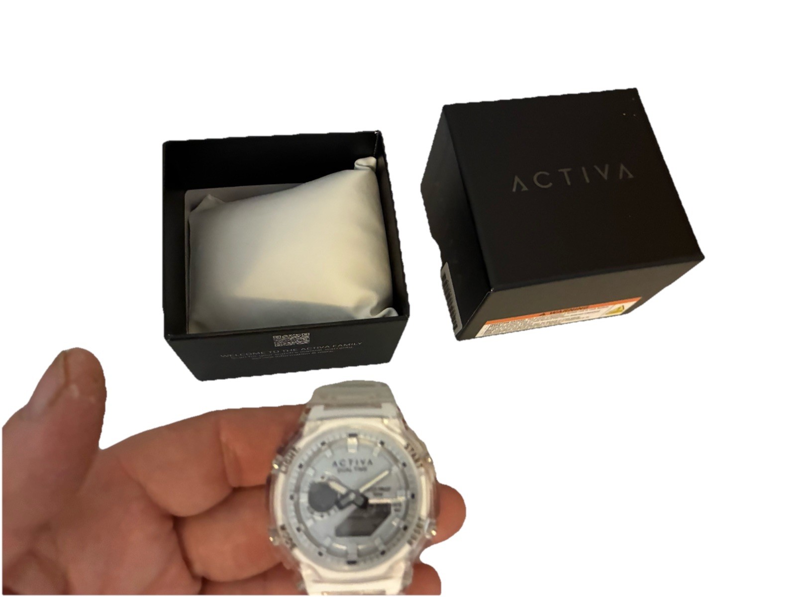 Activa Recon ACW423-016 Unisex 45.5mm Digital Watch Clear White Sport New