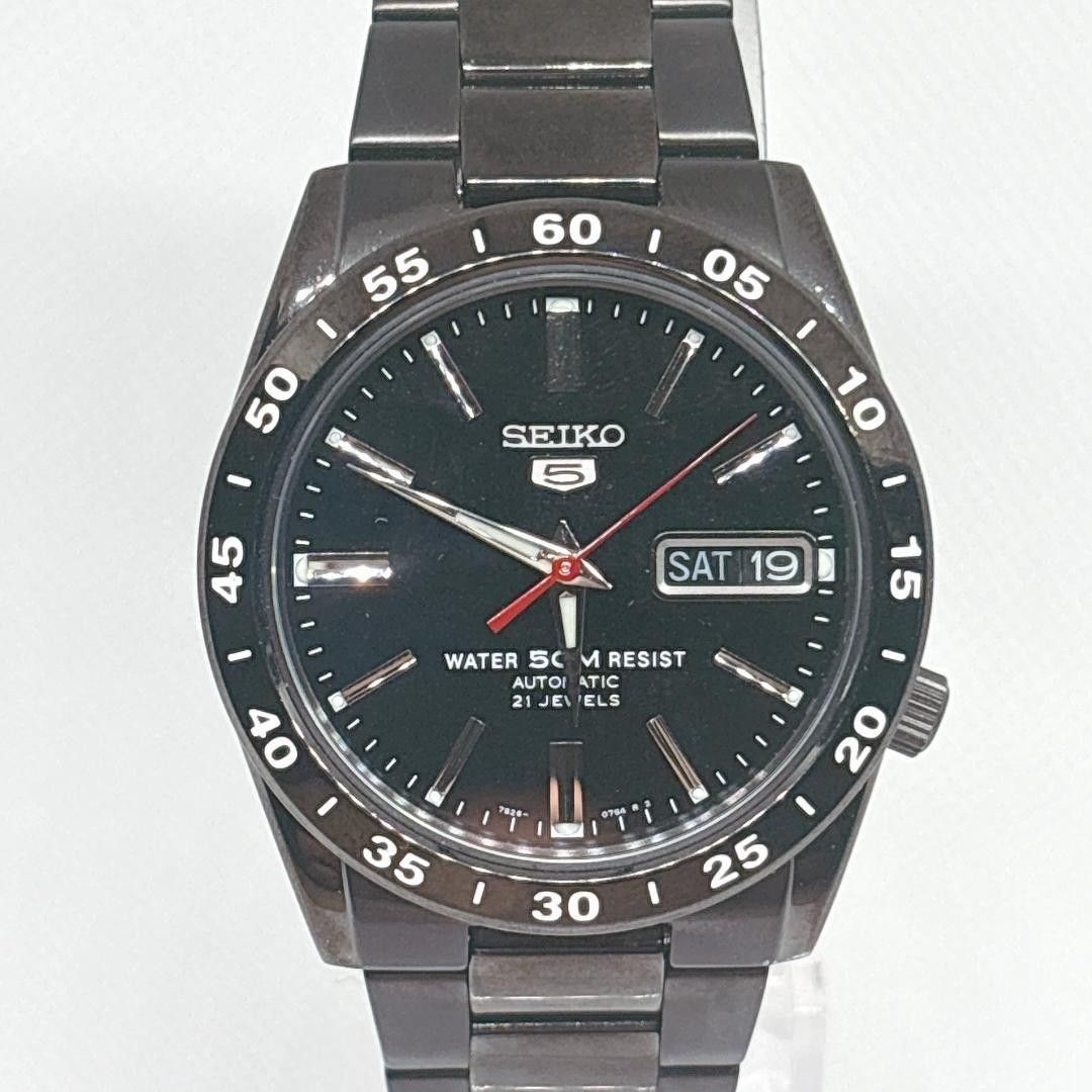 SEIKO 5 Automatic Black Dial Day Date Watch Overseas Model