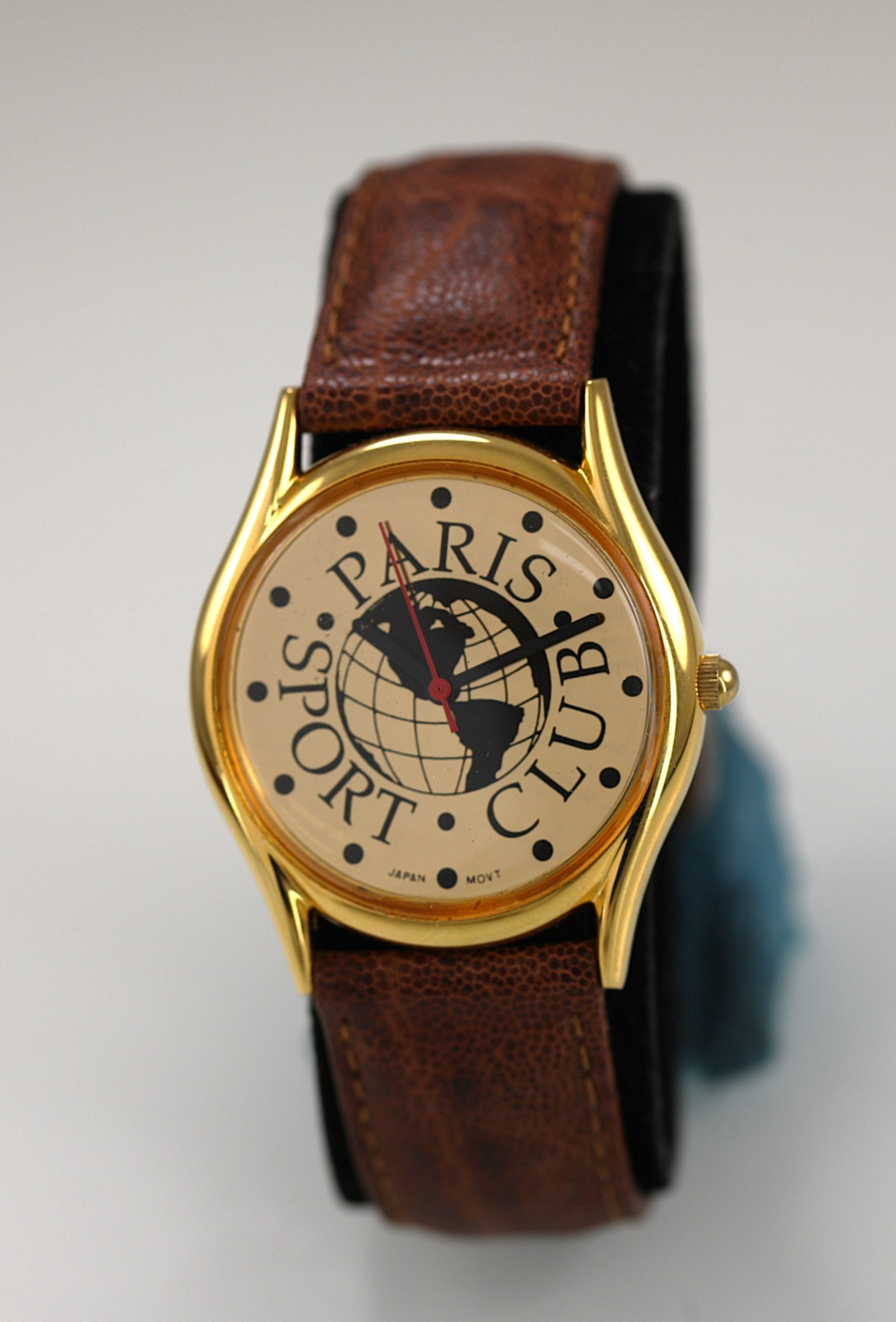 Paris Sport Club Watch Unisex Stainless Gold Leather Brown Pearl WR Gray Quartz