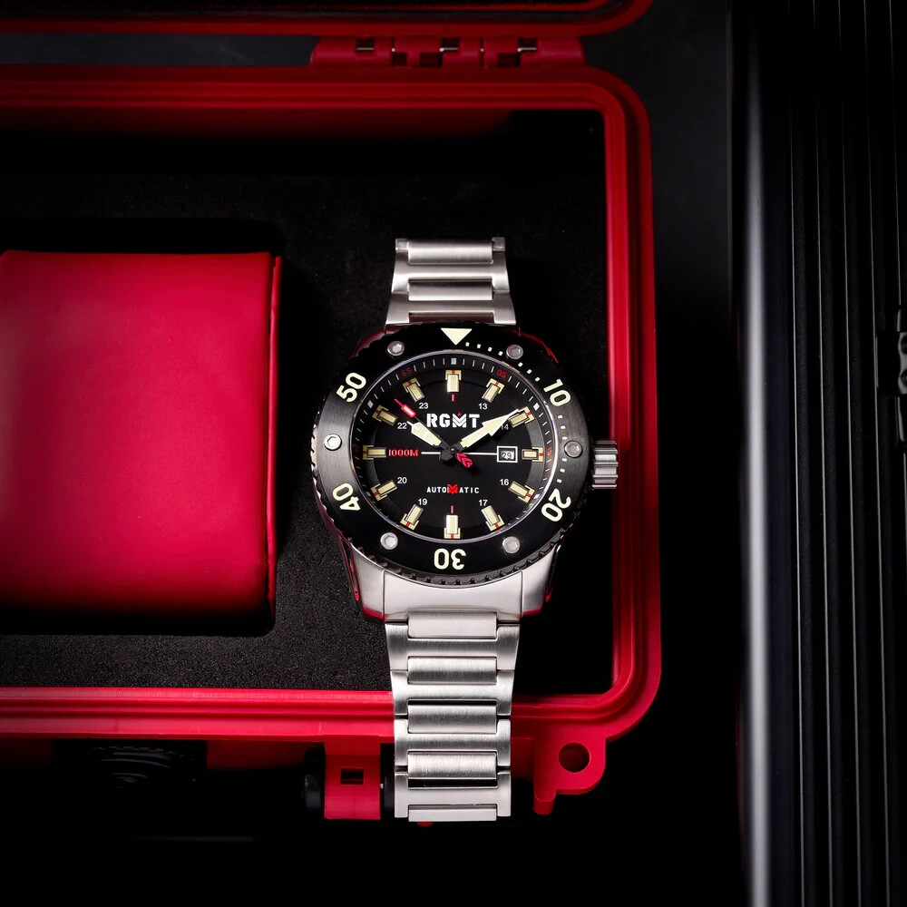 RGMT RG-8056-11 All-Brite Automatic Tactical Men’s Watch 100ATM $1,500 -NEW/RARE