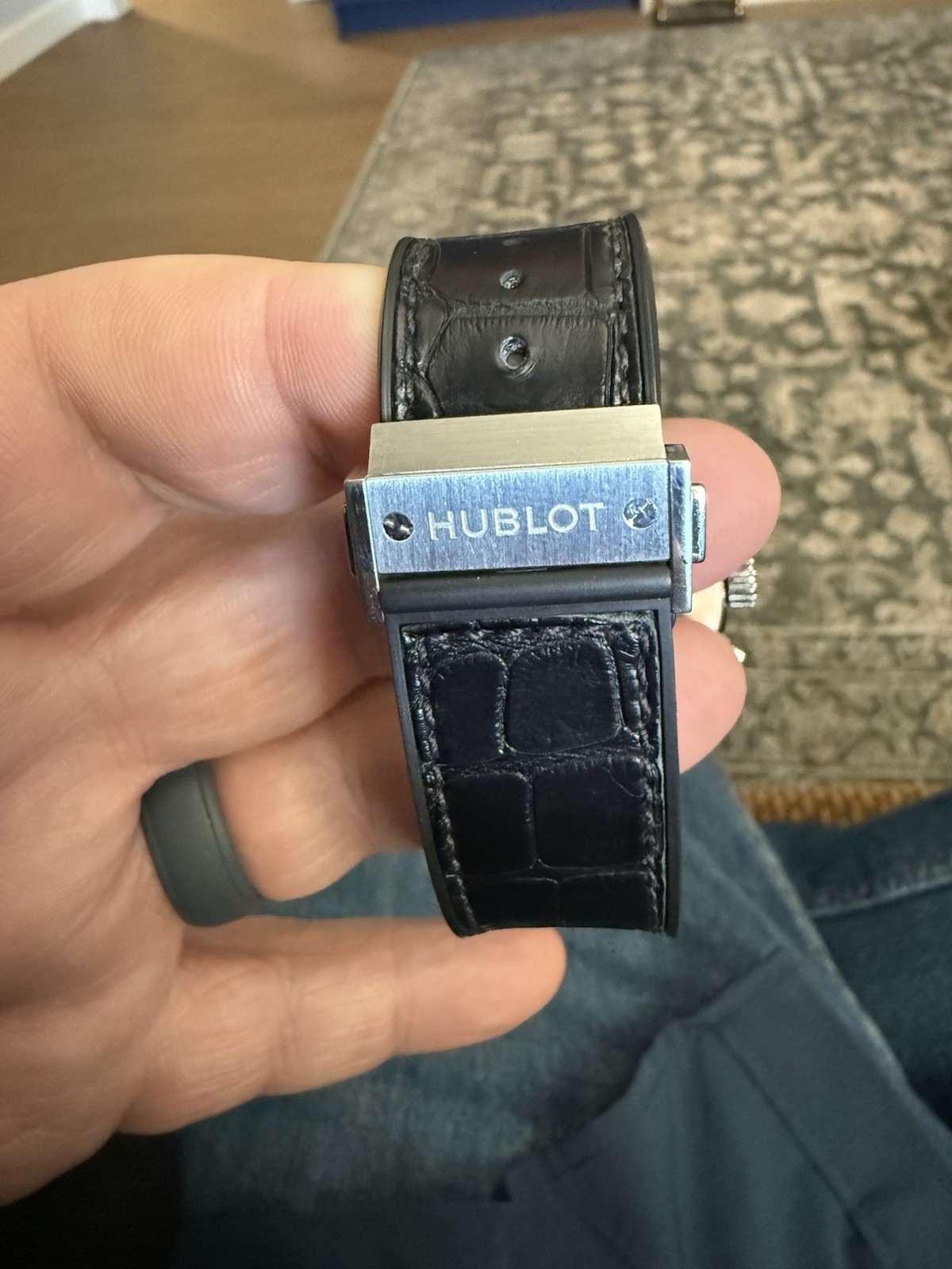 Hublot Classic Fusion Automatic Titanium 45mm Silver Dial Black Strap Date 50m