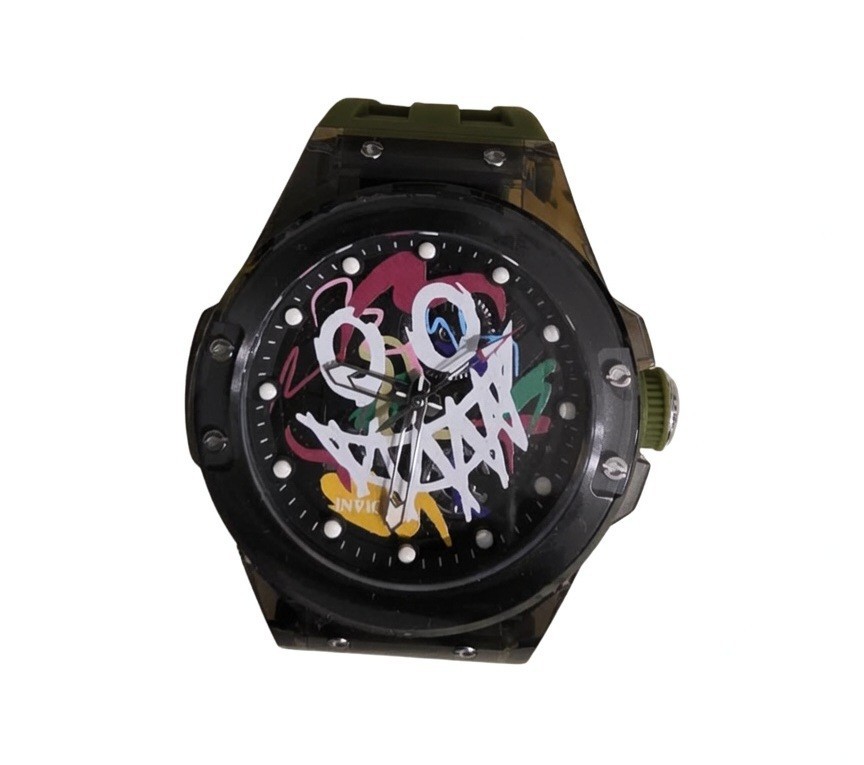Invicta Men’s Watch Sea Base Rogue Iridescent and Black Dial Green Strap 50006
