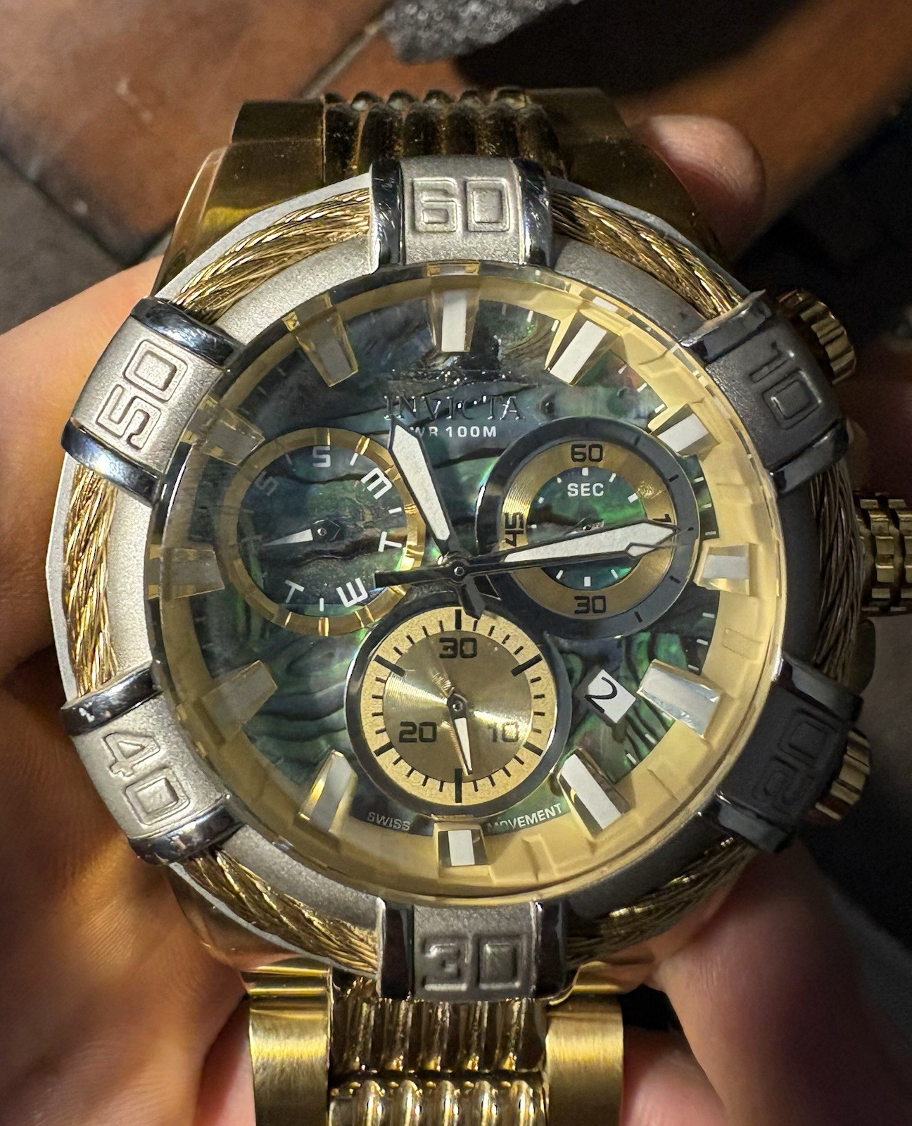 Invicta Swiss Movement all stainless steel 100m water resistant model no. 26542