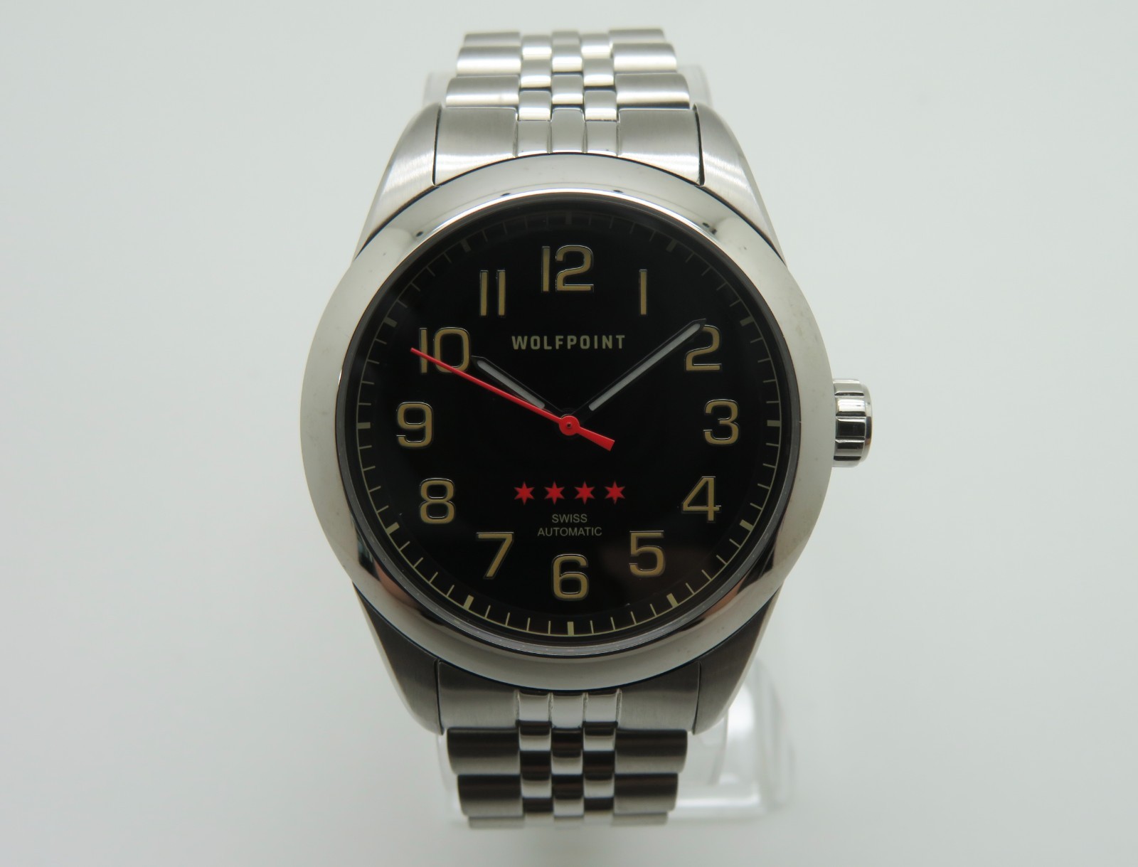 Wolfpoint Retro 1871 Men’s 40mm Stainless Steel Swiss Automatic Wristwatch