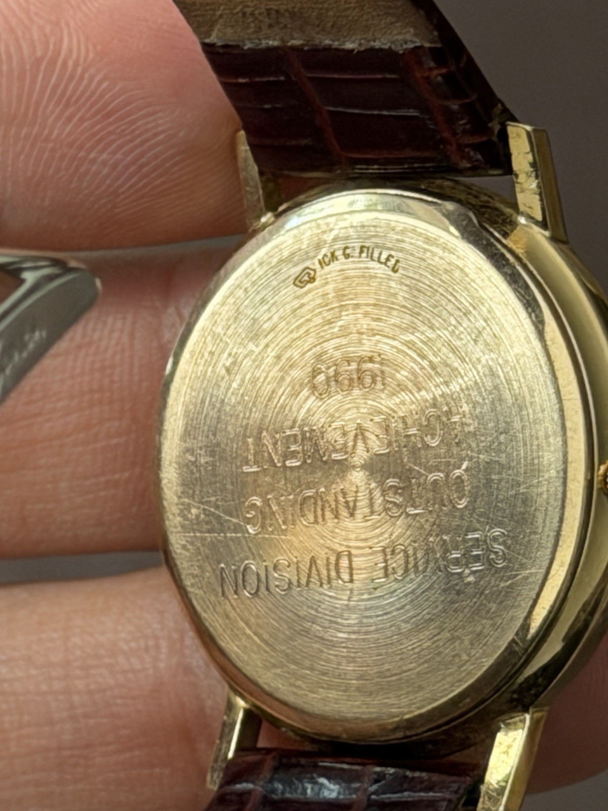 Longines Flagship Men’s Quartz Gold Plated Watch Gold Dial Date Brown Leather
