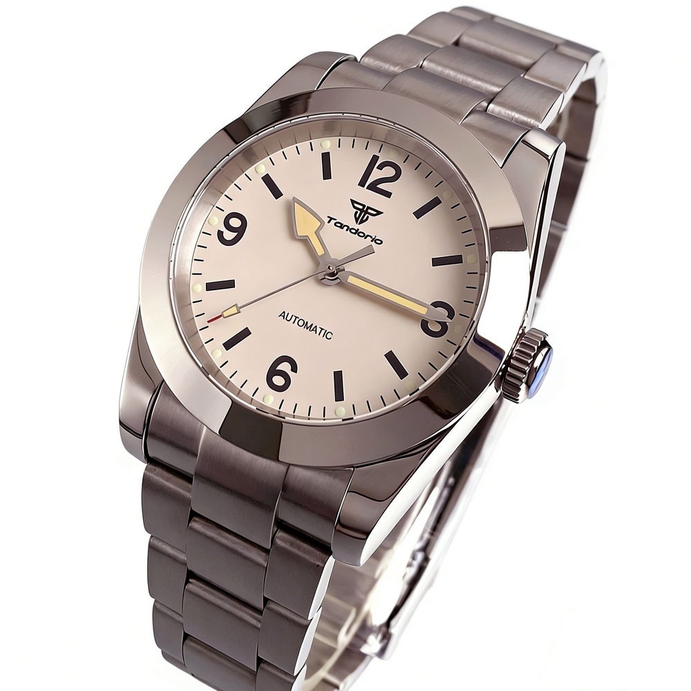 Tandorio 36mm/39mm Explorer Style Sapphire Automatic Men Watch NH35 Glide Clasp