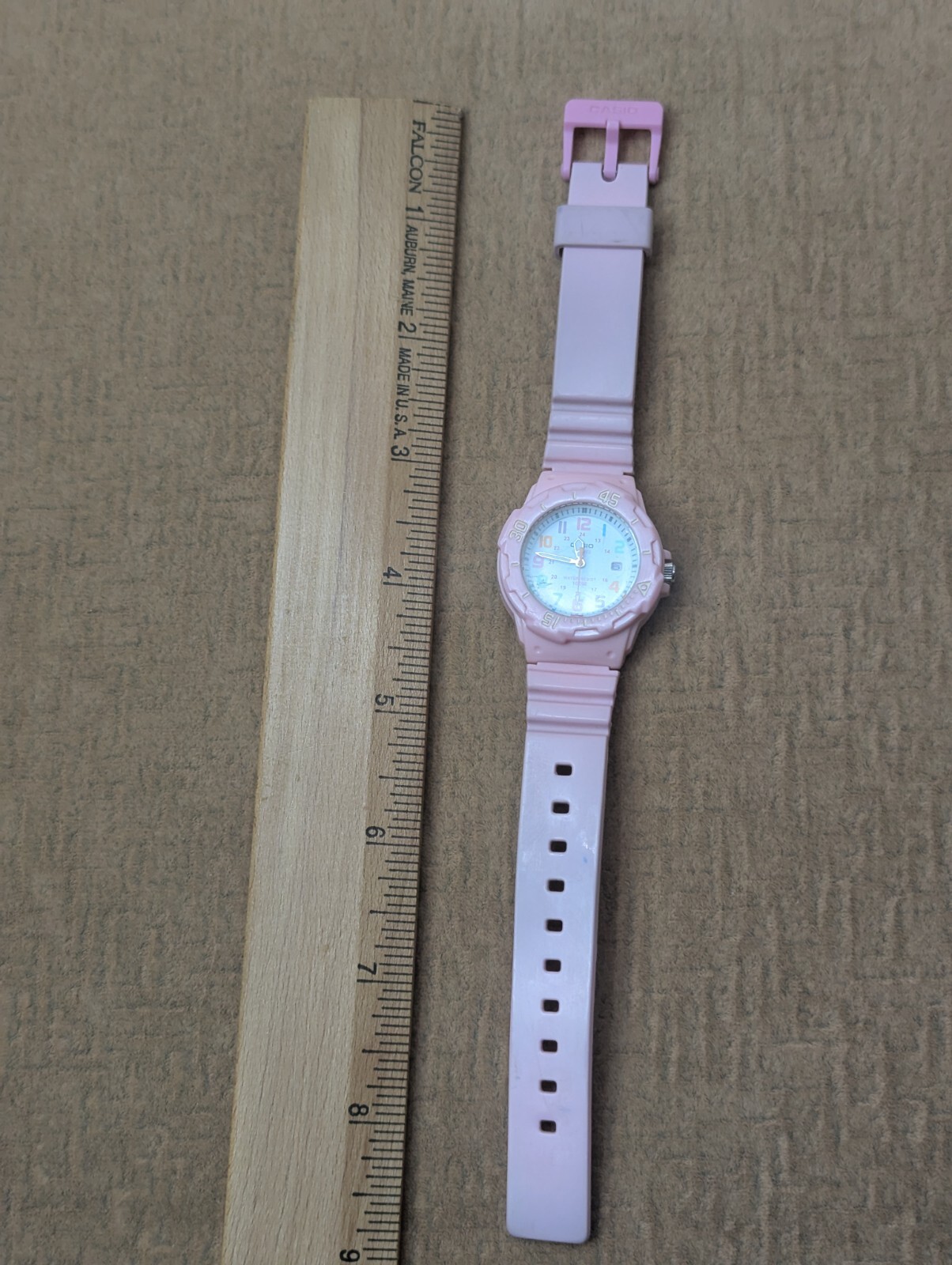 CASIO Ladies Women’s Pink Watch White Multicolor Wristwatch Resin Band LRW-200H