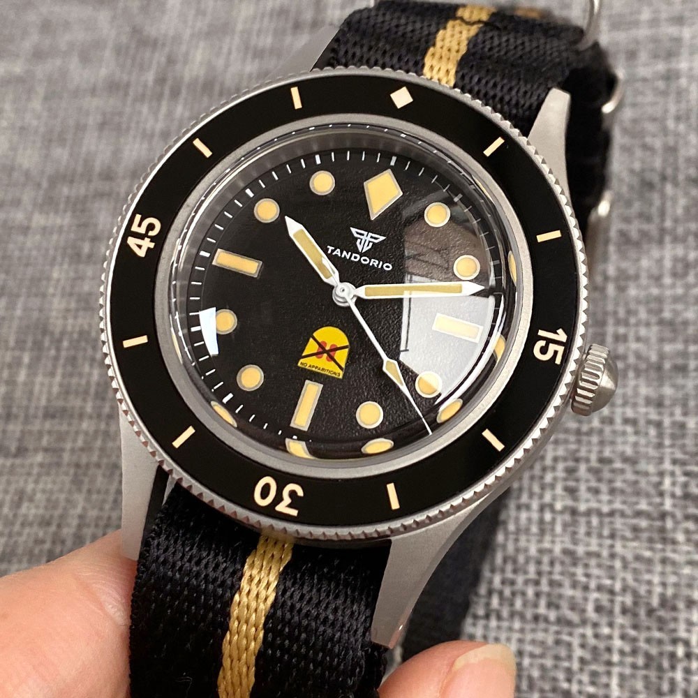 Tandorio 40mm Retro Domed Sapphire Lume Automatic Japan NH35 Men Watch 20ATM