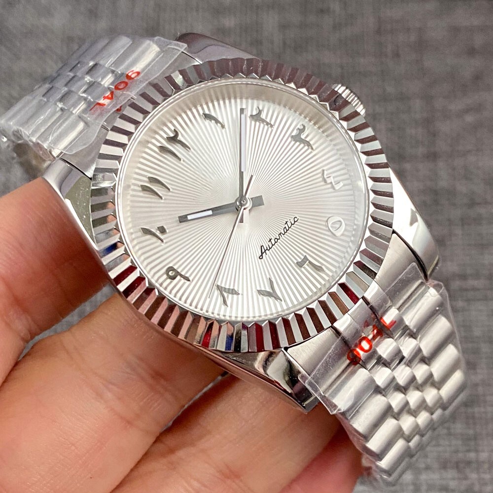 36mm NH35A White Dial Arabic Numbers Sapphire 200M Dive Watch Men Slide Buckle