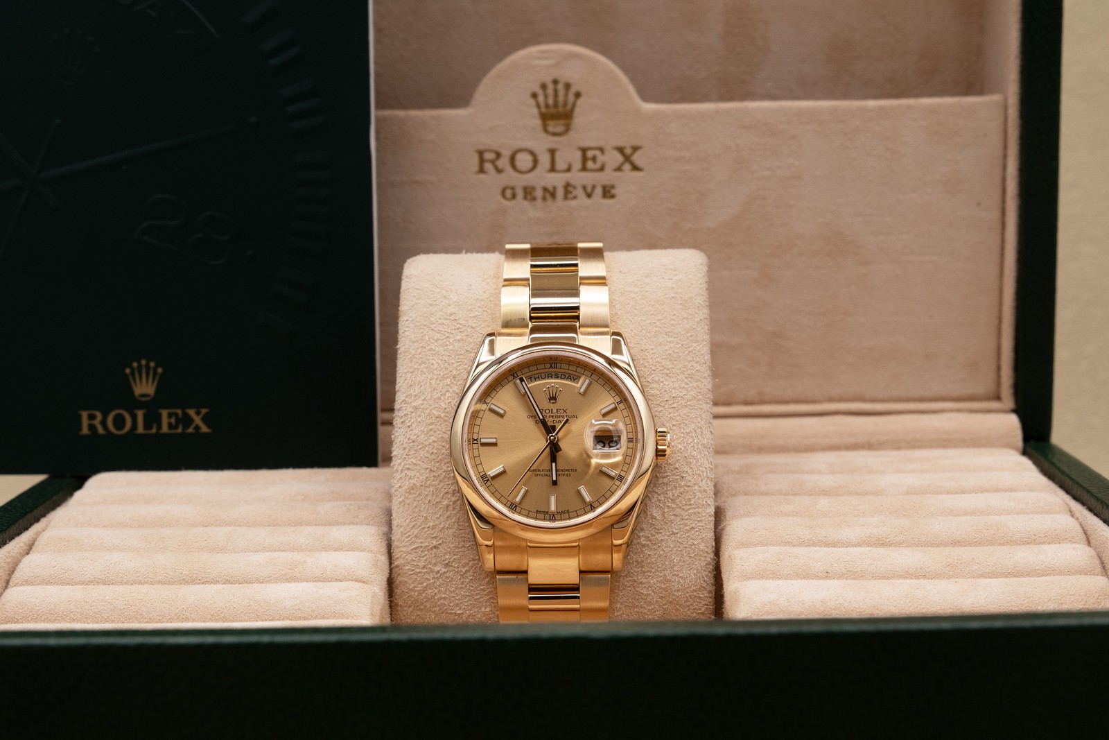 Rolex Day-Date 36 Champagne Dial with Box