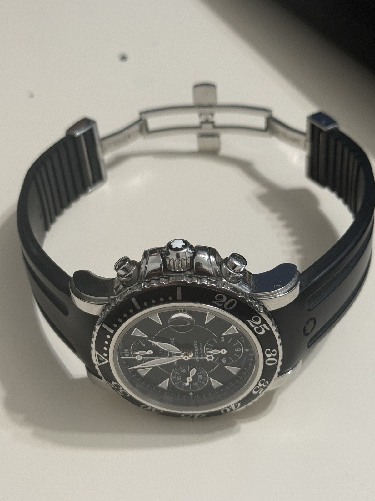 Montblanc Meisterstück Automatic Chronograph 200m Black Dial Rubber Strap 43mm