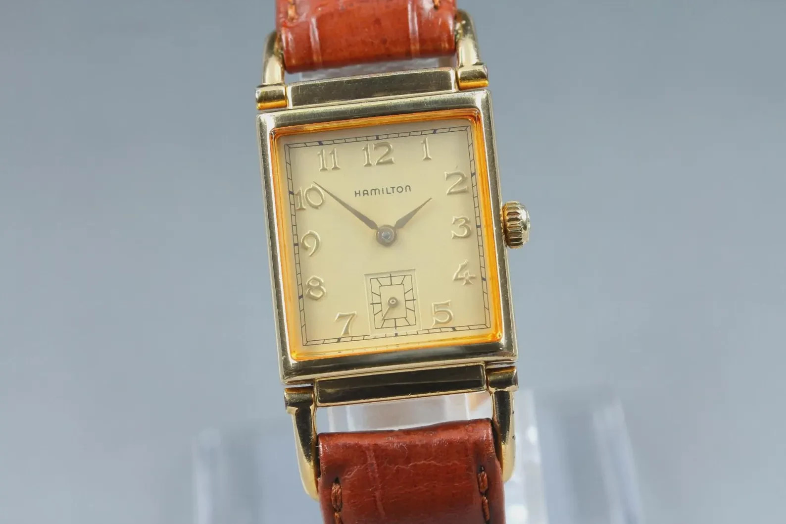 Vintage Hamilton Art Deco Tank Watch – Gold Tone Manual Wind Small Seconds Swiss