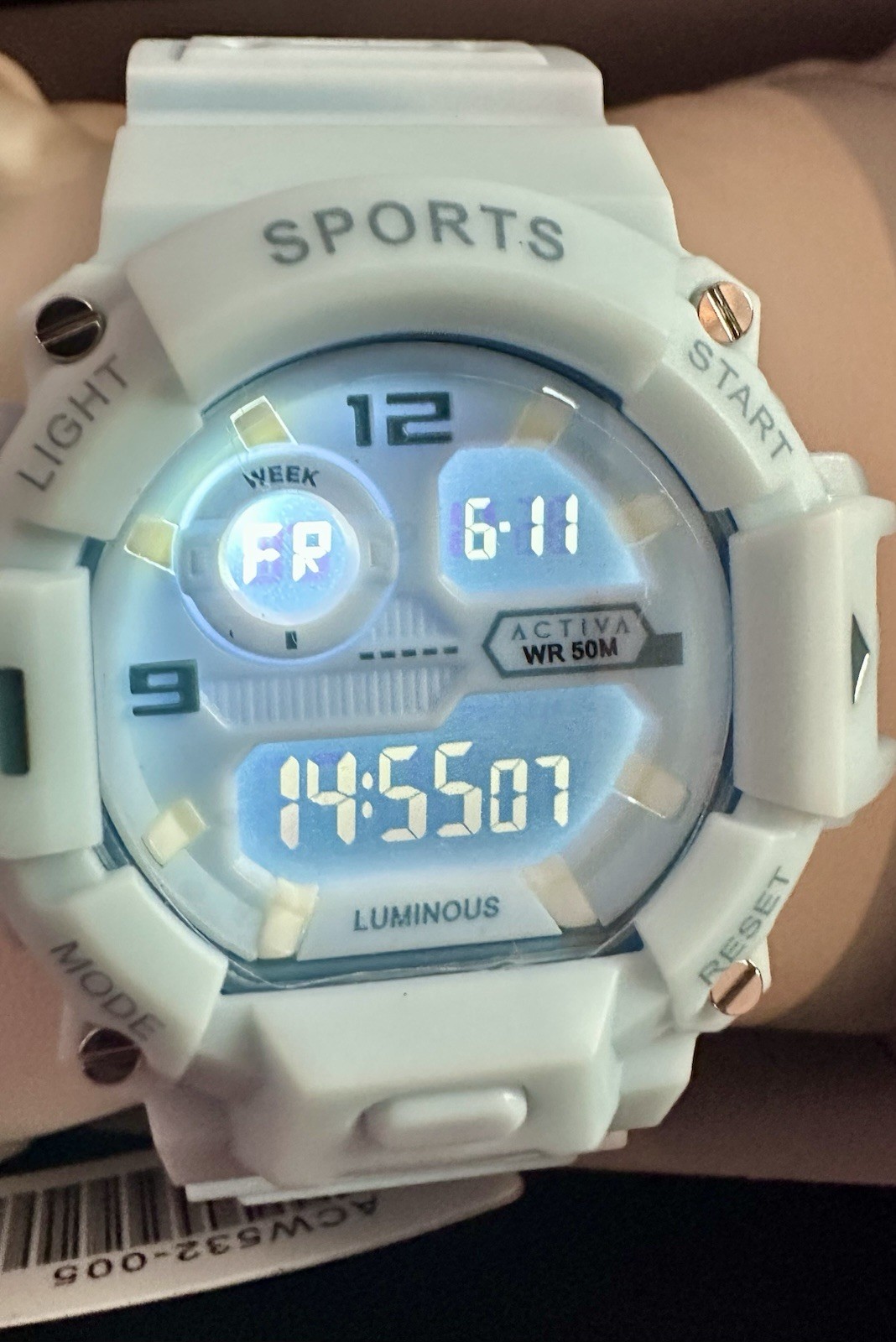 Africa X Invicta Unisex Digital Sports Watch- Blue 42mm, 50m WR