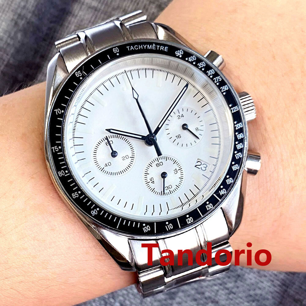 40mm Bliger VK63 Quartz Full Functional Chronograph Watch Glide Folding Clasp