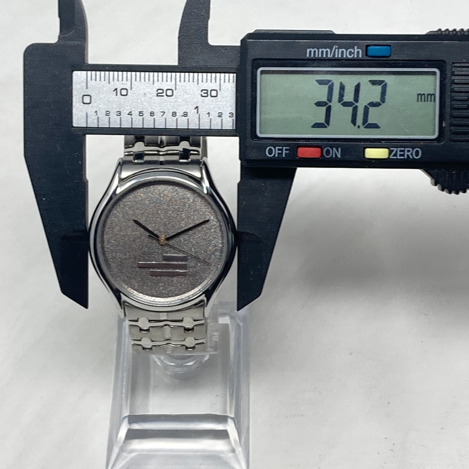Vintage Montreux Watch Men Silver Tone 34mm Brushed Minimal New Battery 7.25″